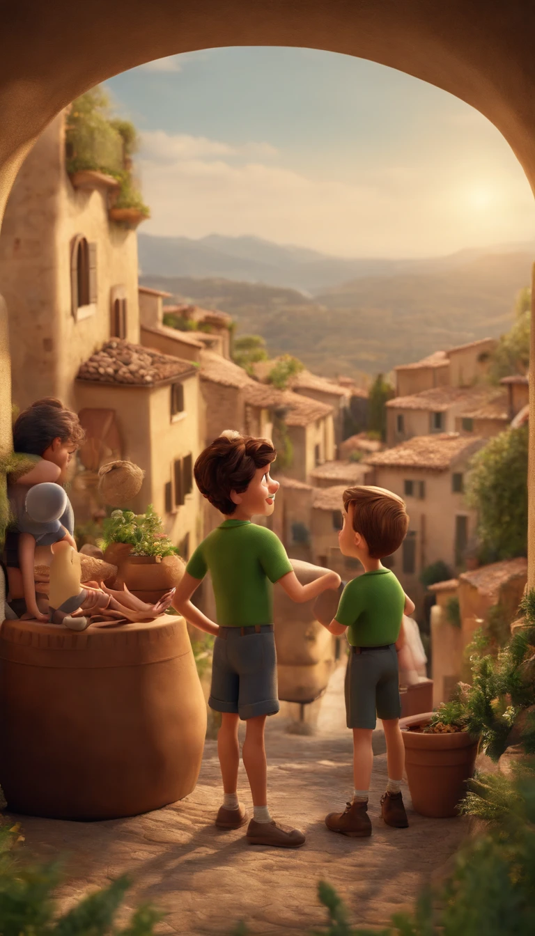 Txt2Img
Studio
21:12:25
a movie poster by Disney Pixar spotting a white lovely family. The father has green eyes and short beard, brown, short and spikey hair. The mom has brown eyes and wavy short hair,  The little boy is 3-years old and has brown eyes and hair and plays with a little train The background is an italian panorama. 3d render
