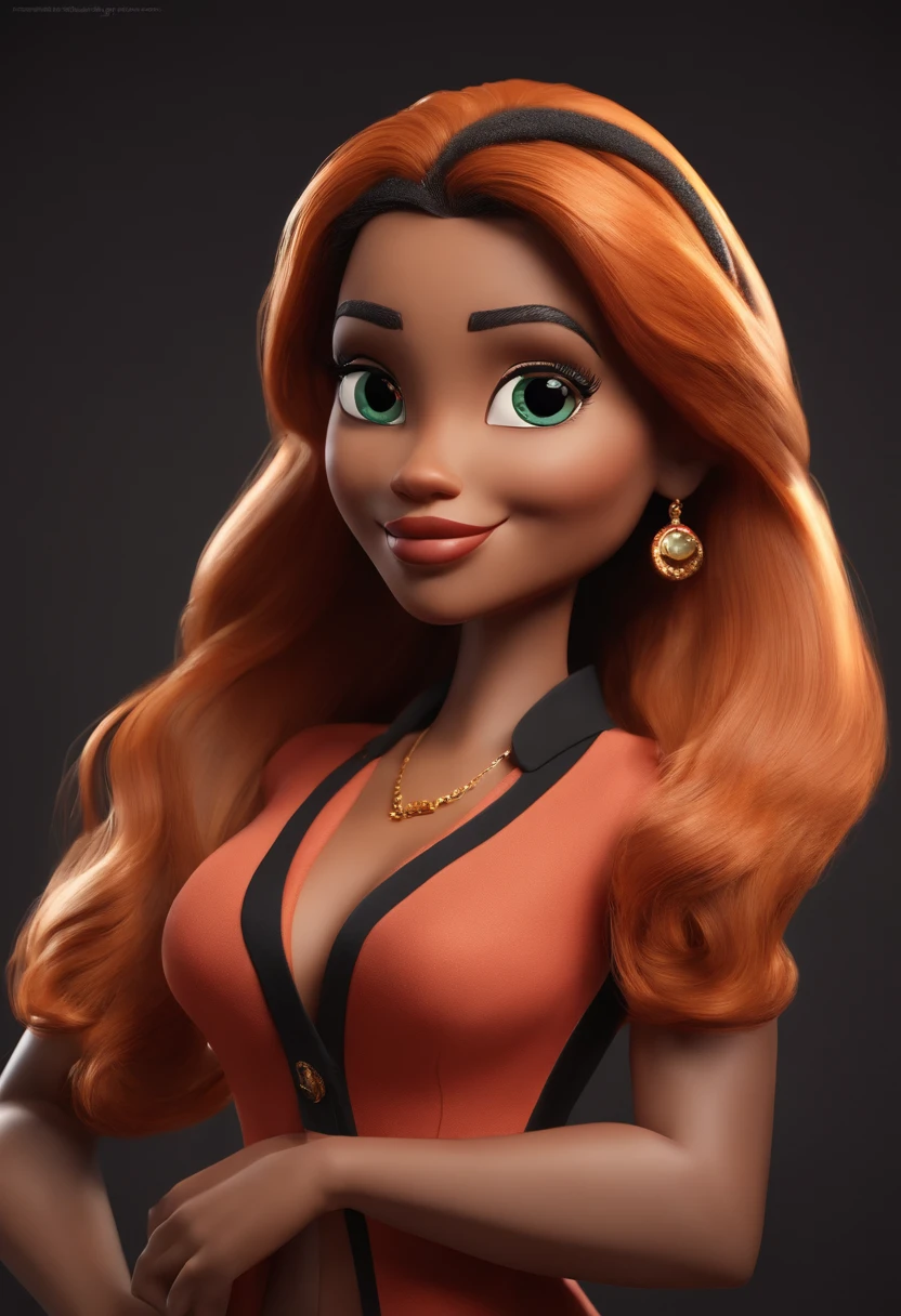 Personagem de desenho animado de uma mulher, etnia negra clara, cabelo liso, confeiteira, fazendo um bolo, animation character, Caractere estilizado, animation style rendering, 3D estilizado, Arnold Maya render, 3 d render stylized, toon render keyshot, Personagem 3D, Personagem 3D, 3d rendering stylized, 3 d character render, personagem de desenho animado, Personagem de close up, Pose de personagem, (Estilo Pixar) (master part:1.2) (Bokeh) (melhor qualidade) (pele detalhada) (textura detalhada) (8k) (argila) (Cinematic lighting) (foco nítido).