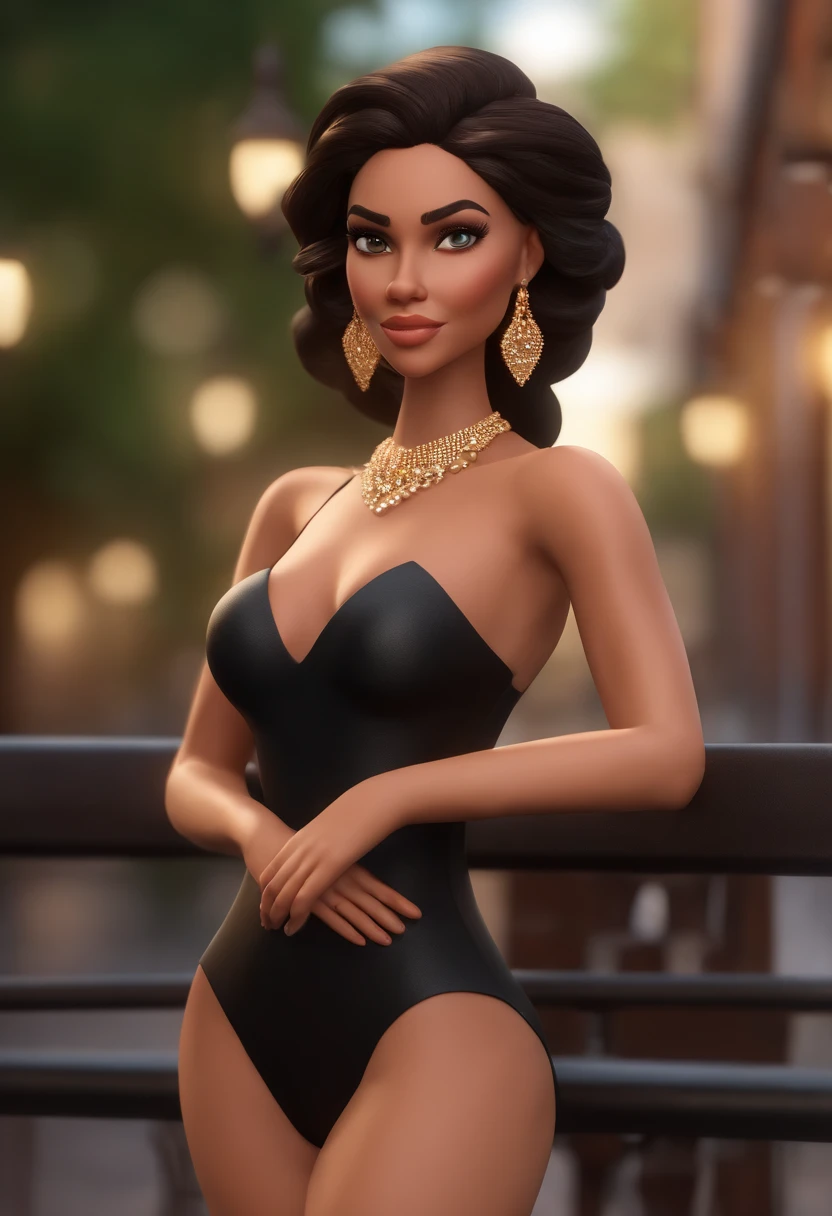 Personagem de desenho animado de uma mulher, etnia negra clara, cabelo liso, confeiteira, fazendo um bolo, animation character, Caractere estilizado, animation style rendering, 3D estilizado, Arnold Maya render, 3 d render stylized, toon render keyshot, Personagem 3D, Personagem 3D, 3d rendering stylized, 3 d character render, personagem de desenho animado, Personagem de close up, Pose de personagem, (Estilo Pixar) (master part:1.2) (Bokeh) (melhor qualidade) (pele detalhada) (textura detalhada) (8k) (argila) (Cinematic lighting) (foco nítido).