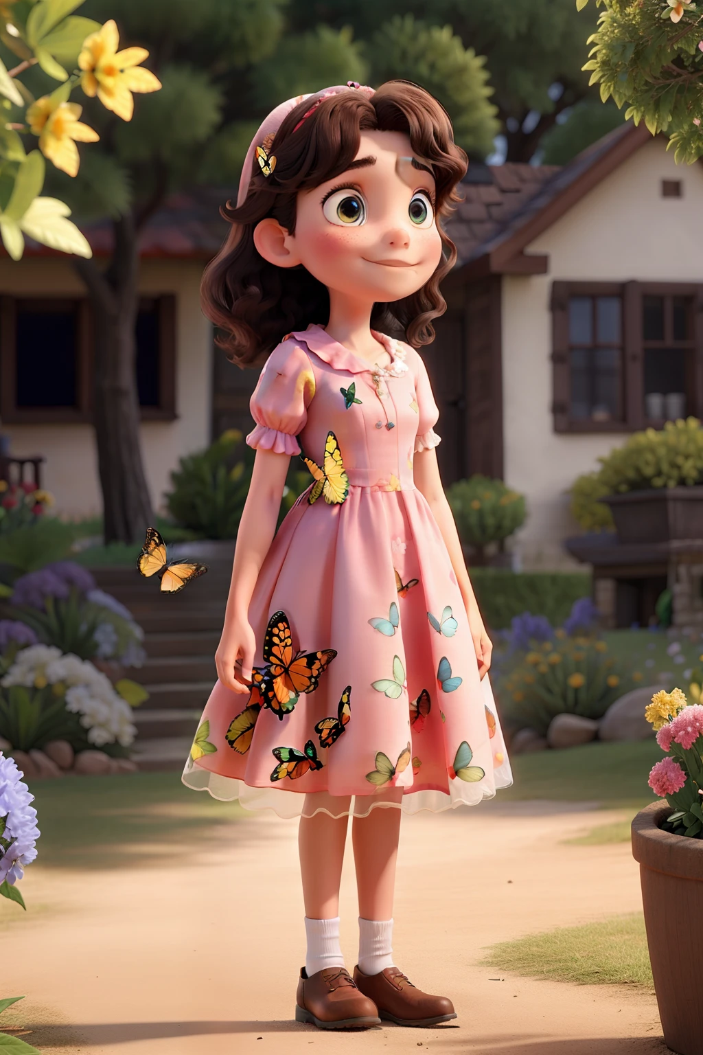 A beautiful in a butterfly dress 🦋