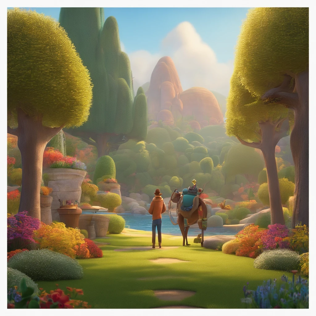 fundo branco, pixar desenhos animados 3D, homem lendo um livro, ::estilo pixar cartoon