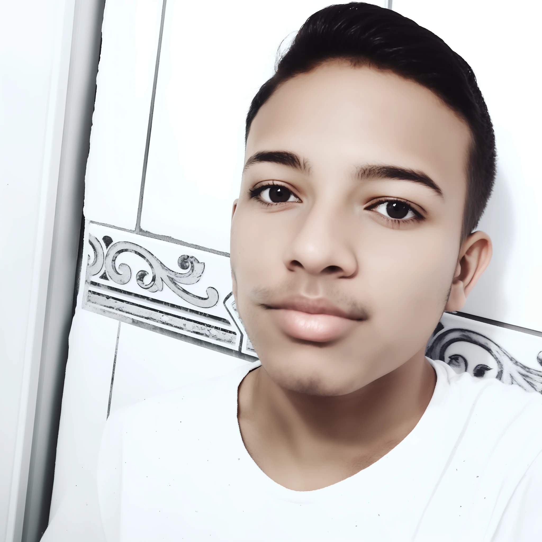 there is a man that is taking a selfie in the bathroom, caio santos, mateus 9 5, icaro carvalho, Alex, adolescente do sexo masculino, Riyahd Cassiem, imagem frontal, Mohamed Reda, Foto realista, inspired by Antônio Parreiras, Atef, em torno de 1 9 anos, Directed by: Samuel Silva
