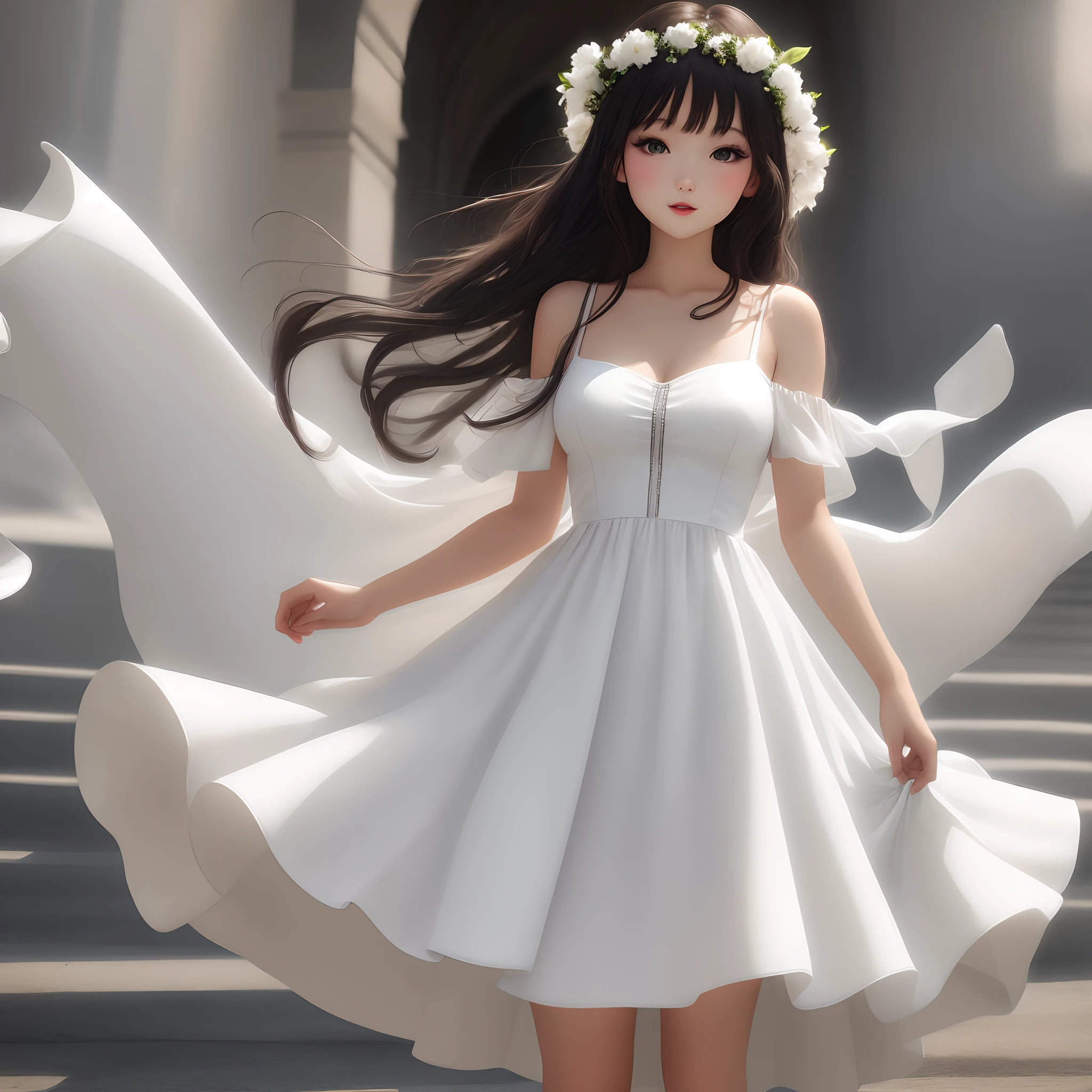 White dress，Pure