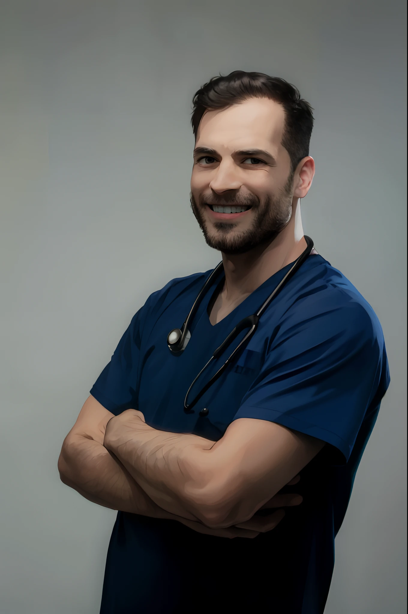 A doctor in a hospital, ensinando