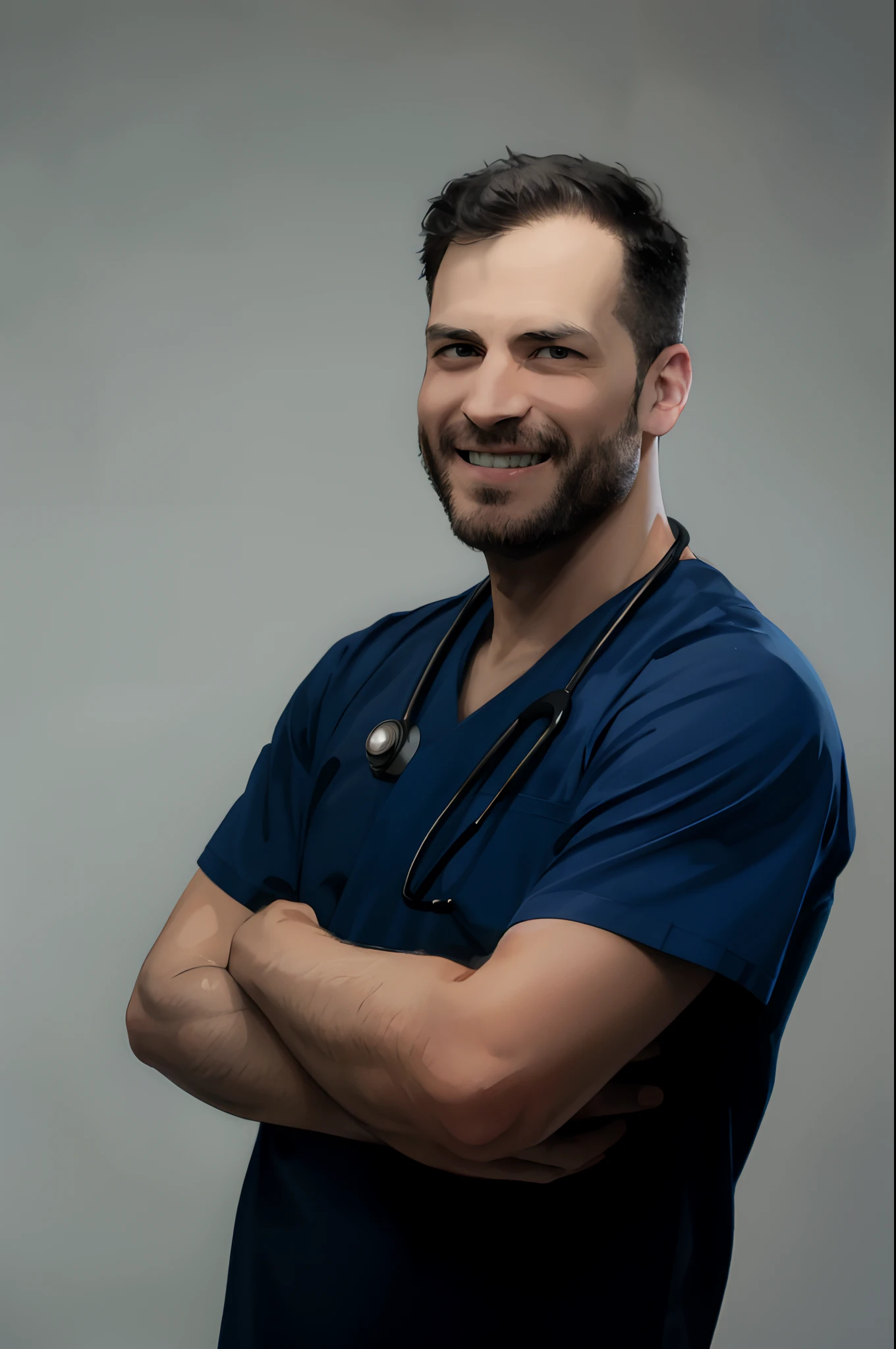 A doctor in a hospital, ensinando