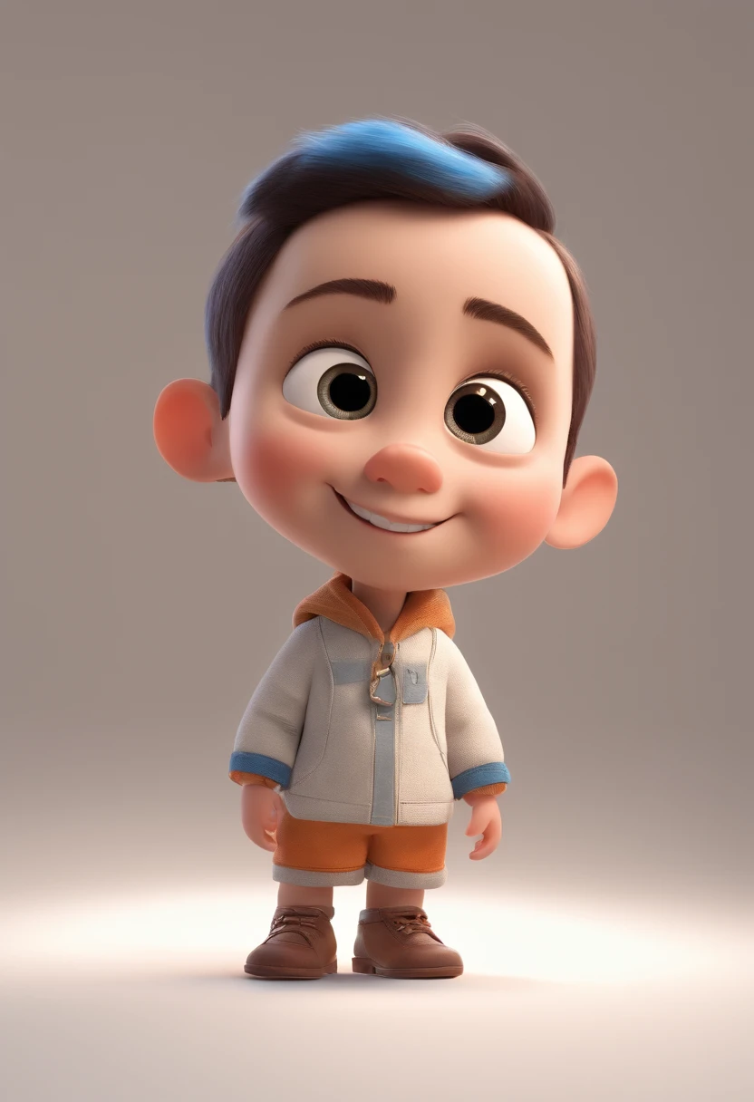 a happy cute ??? standing short hair, vestindo uma fantasia espacial, , fundo branco, barnet, Tom, Estilo Pixar, ....3d, desenhos animados, rosto detalhado, asymmetrical 16k