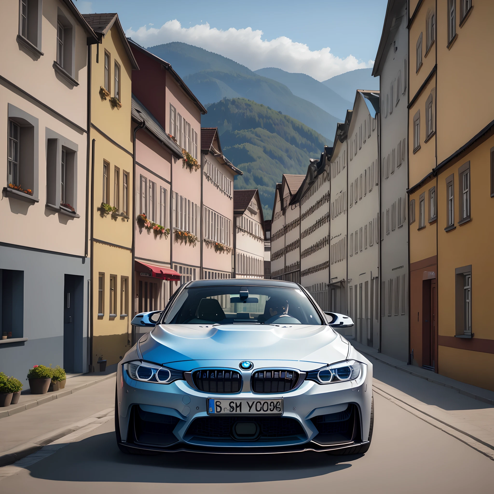 Ein BMW M3 in den Bergen