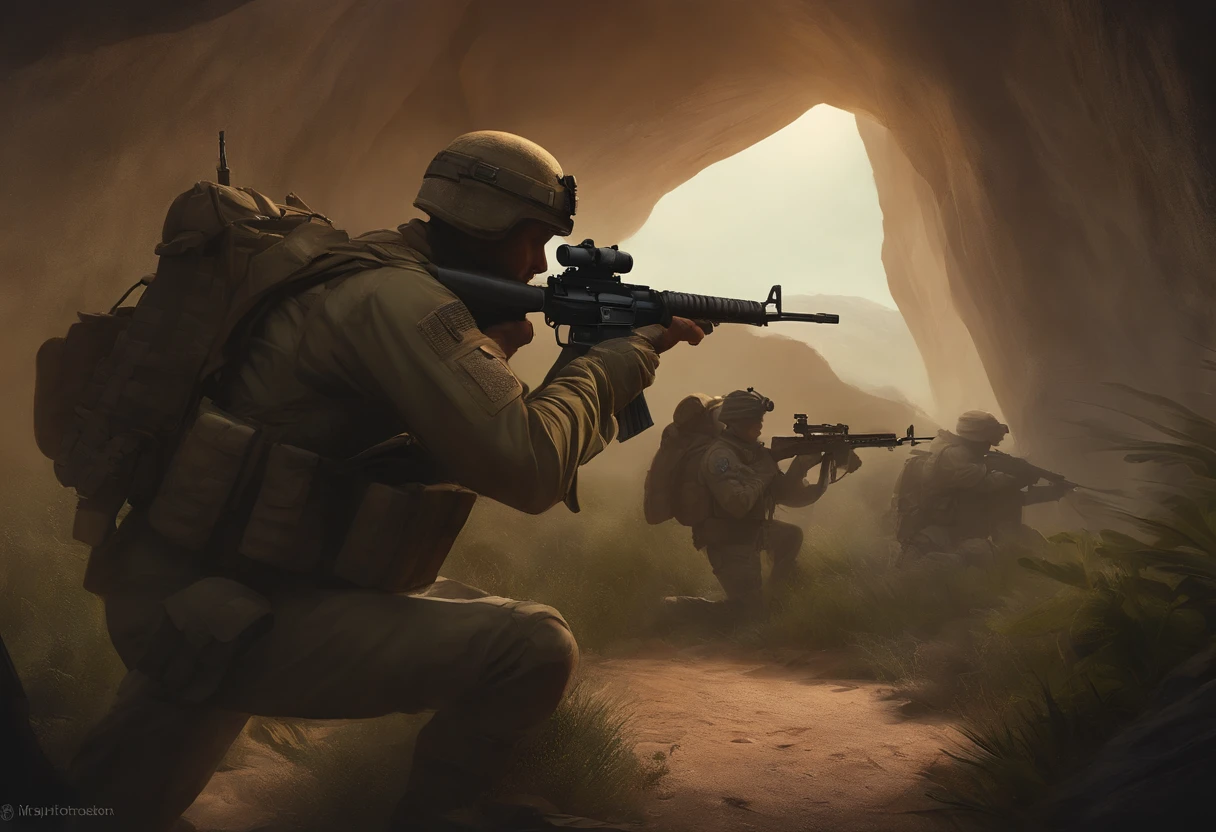 Army Ghosts, special forces, Realistic portrait, symmetric, altamente detalhado, pintura digital, art-station, conceptobyl, liso, foco nítido, illustration, Cinematic lighting, Arte de Artgerm e Greg Rutkowski e Alphonse Mucha
