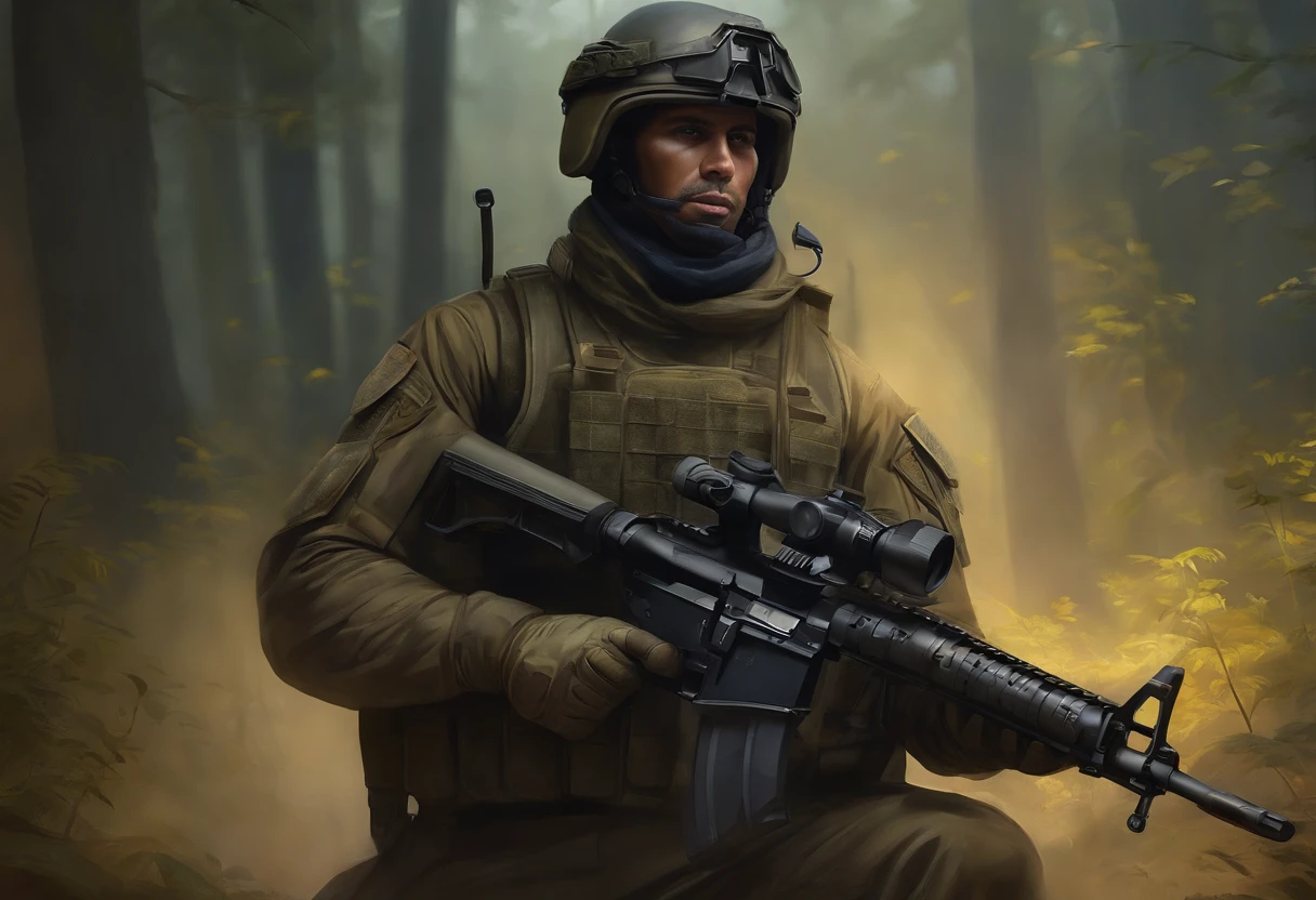 depressed soldier sitting on a crate, cinematic lighting, holding a letter, looking into the camera, detailed face, by artstation, unreal engine --q 2