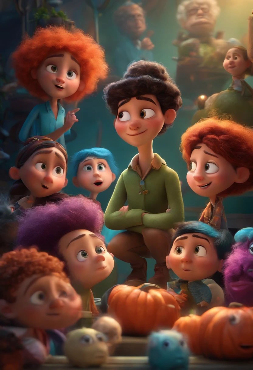 A Dream Architect Inspired by Pixar Animation, de perto. Facial expressions are captivating, com um toque de irrealidade.
