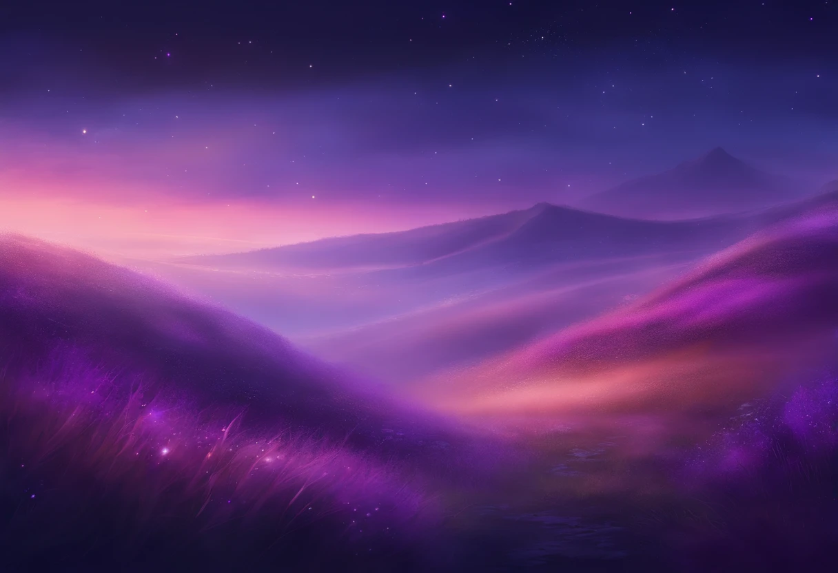 Blurred hill landscape, Blurred Hill, mist, Purple Fireflies, blurred background, Flickering Flashes, Smooth, Abstract Art, Abstract Landscape, Dark Hill, Gloomy landscape, Flicker blur