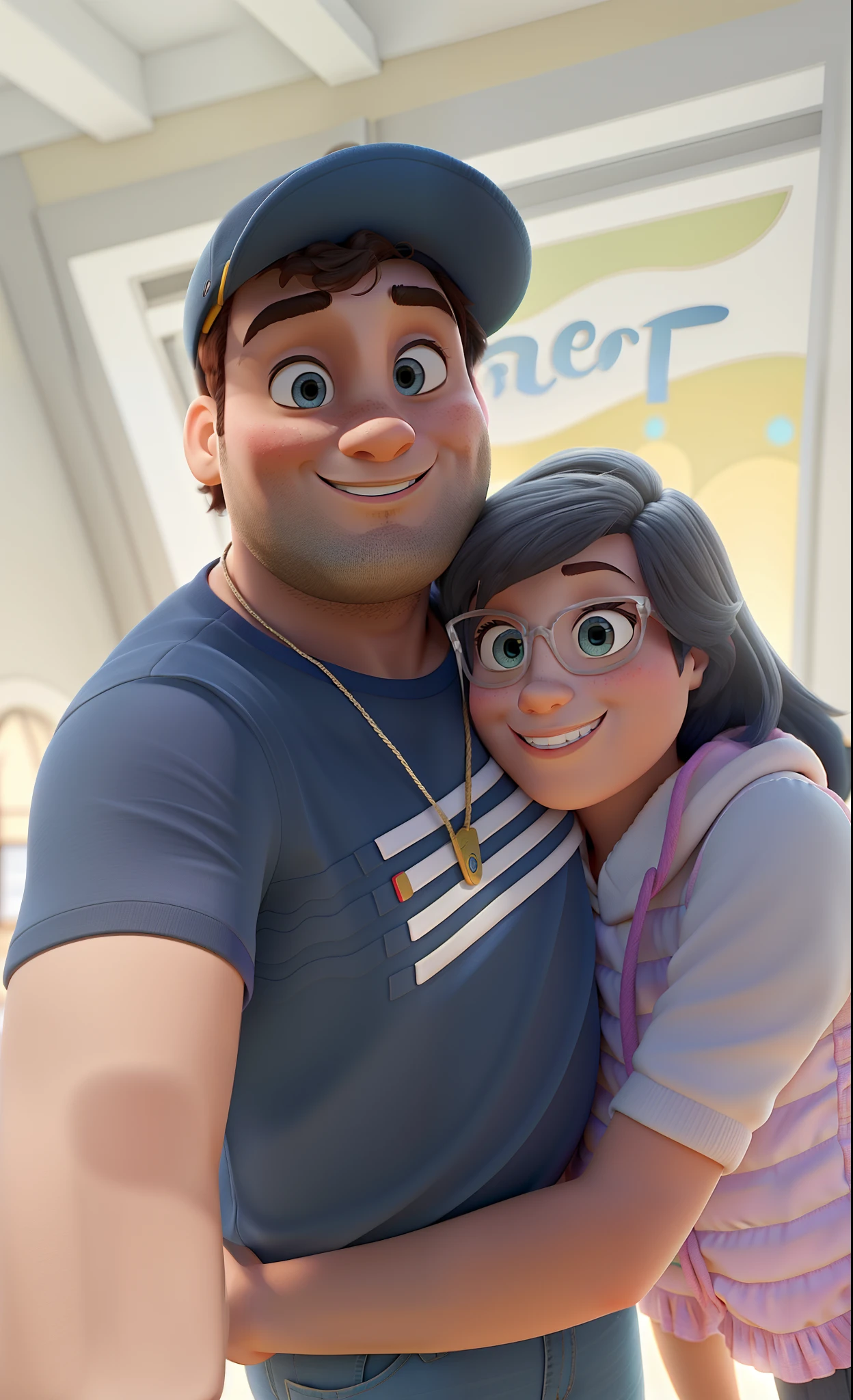 Casa jovem de ferias na europa, estilo poster disney pixar, maxima qualidade