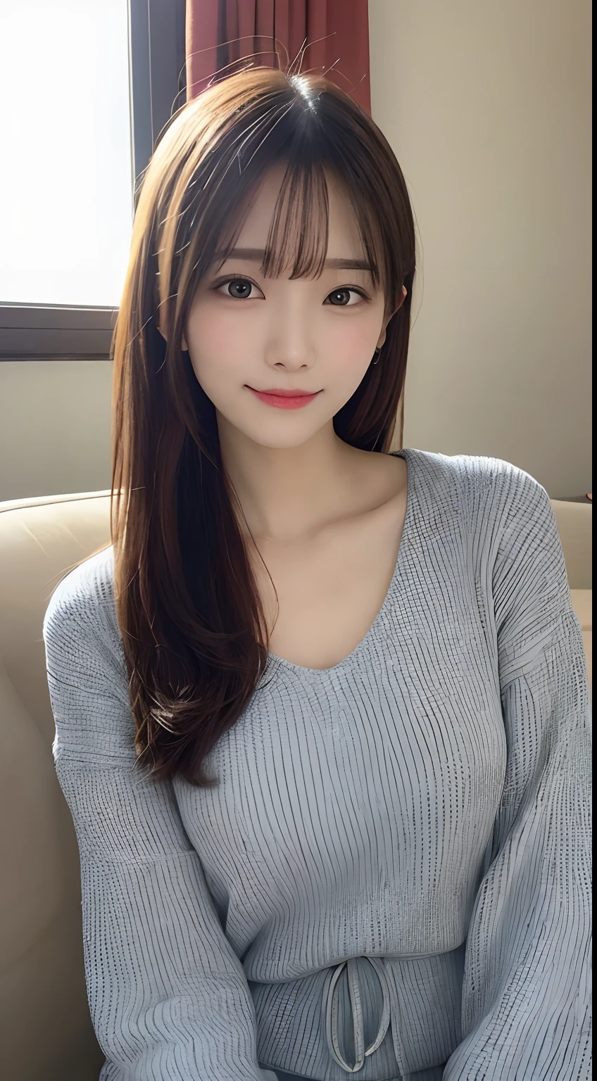 masutepiece, Best Quality, Photorealsitic, finely detail, hight resolution, 8K Wallpapers, Perfect dynamic composition, Beautiful detailed eyes, Medium Hair, Big breasts that are about to burst, Random and sexy poses,Bring your big breasts closer、(Open Chest Mock Neck Crop Tank Top White Knitwear Clear Clave)、(Breast bulge 1.2)、A smile、open open mouth、Resort scenery、25-years old、(Drooping eyes 1.4)、Adult beauty、japanes