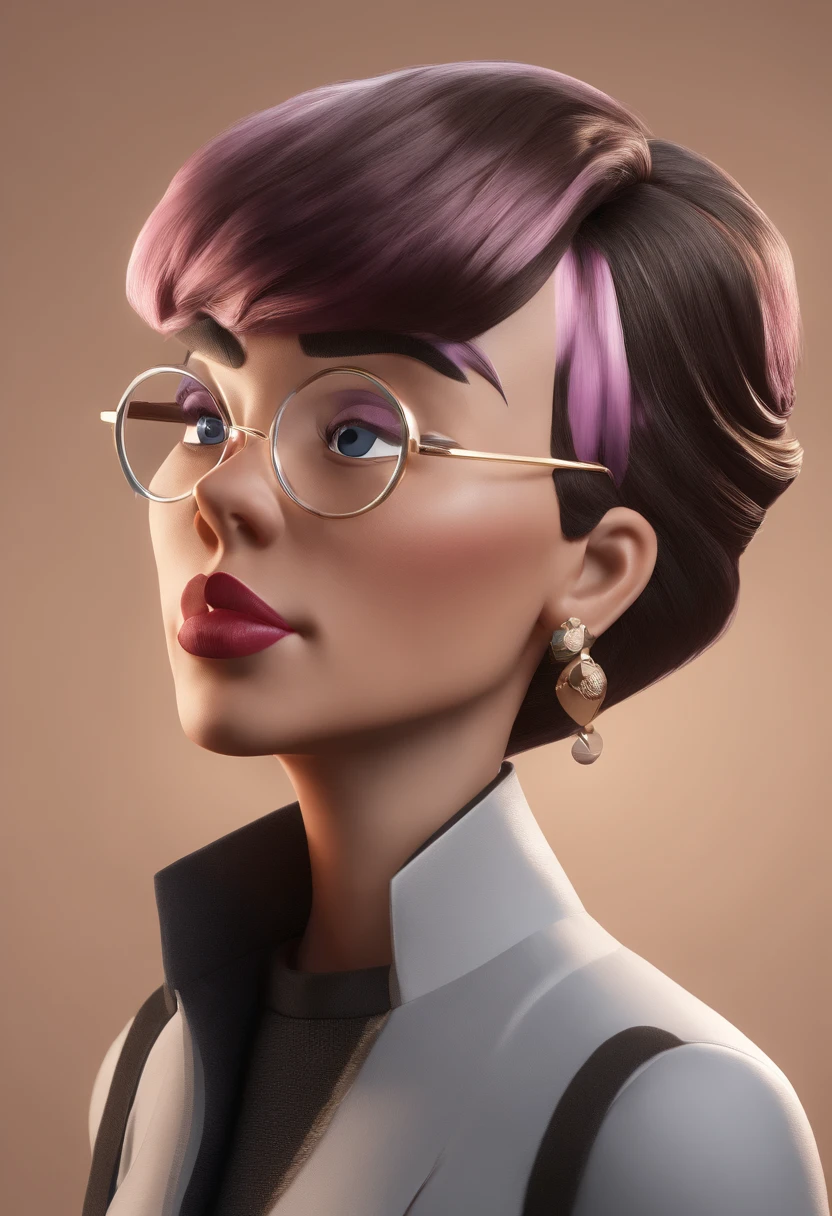 Cartoon character of a woman with man hair with black sunglasses and a black shirt, animation character, Caractere estilizado, animation style rendering, 3D estilizado, Arnold Maya render, 3 d render stylized, toon render keyshot, Personagem 3D, Personagem 3D, 3d rendering stylized, 3 d character render, personagem de desenho animado, Personagem de close up, Pose de personagem, (Estilo Pixar) (master part:1.2) (Bokeh) (melhor qualidade) (pele detalhada) (textura detalhada) (8k) (argila) (Cinematic lighting) (foco nítido