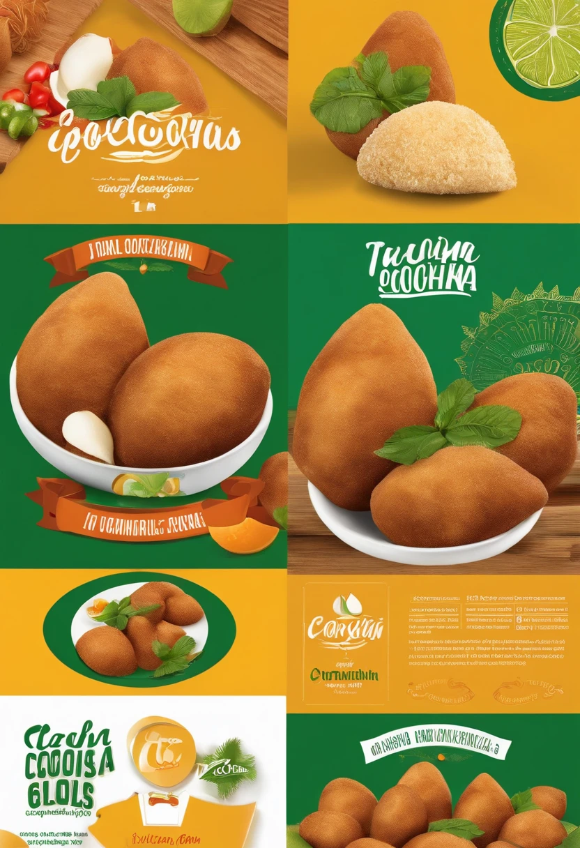 Tia Coxinha is a company specialized in the production and sale of delicious handmade coxinhas. They are known for providing high-quality, flavorful drumsticks, feitas com ingredientes frescos e selecionados. Agora, They are looking for a new brand logo that represents the essence of the brand and attracts the attention of customers.

Your task is to create a brand logo for Tia Coxinha that is visually appealing, Unique and memorable. A logo marca deve transmitir de forma clara e criativa os valores da marca, como qualidade, sabor, Tradition and trust. Ademais, should reflect the friendly and welcoming personality of "Aunt Coxinha".

You can explore different graphic elements, as an illustration of an appetizing coxinha, a cooking-related icon or even a creative typography for the name "Tia Coxinha". Vibrant, cheerful colors can be used to convey the flavor and fun associated with drumsticks.

Keep in mind that the brand logo should be versatile enough to be applied to different materials, como embalagens, Business Cards & Digital Media. Make sure the design is readable in different sizes and shapes.