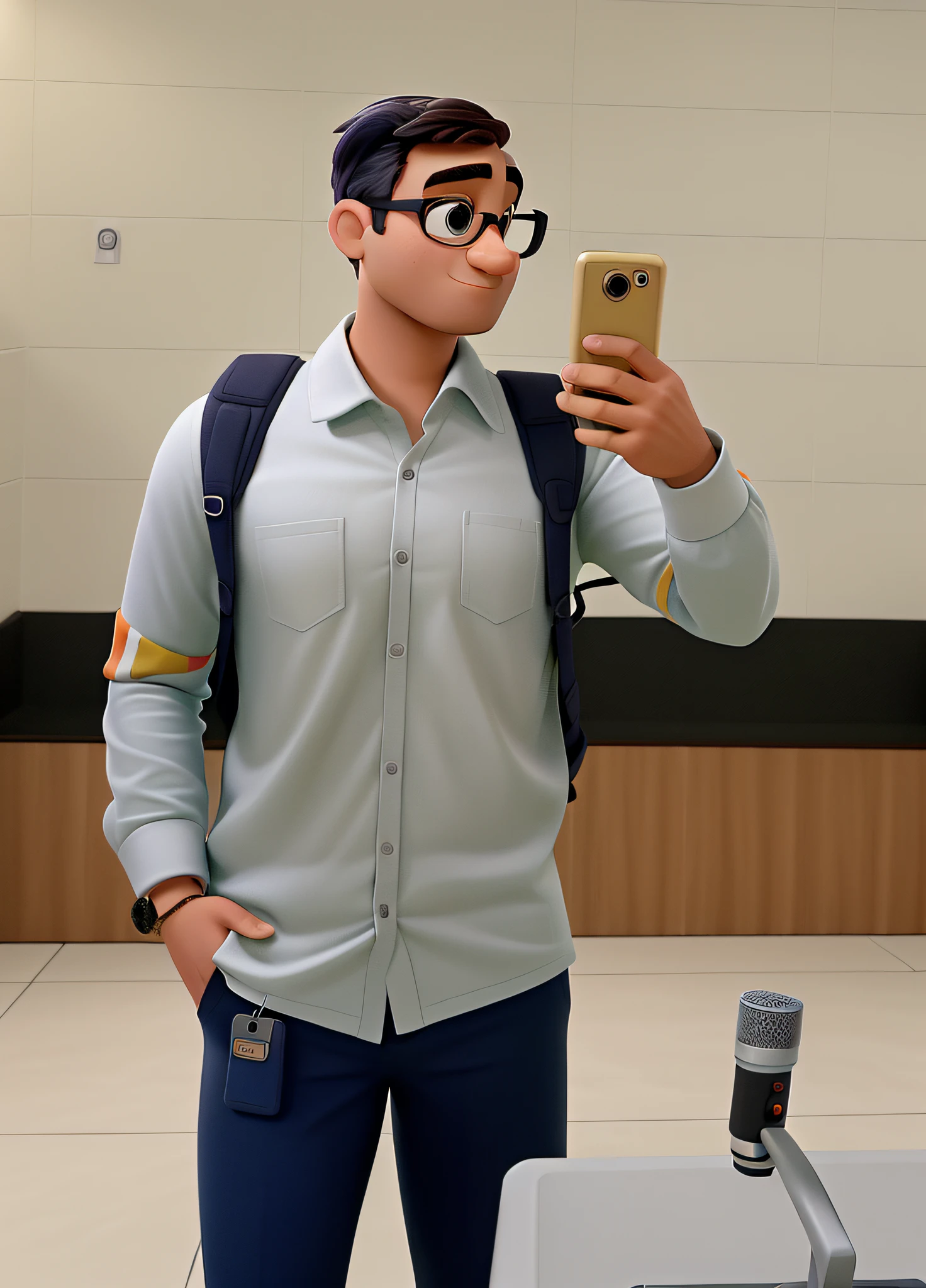 Um homem, estilo pixar, alta qualidade, melhor qualidade