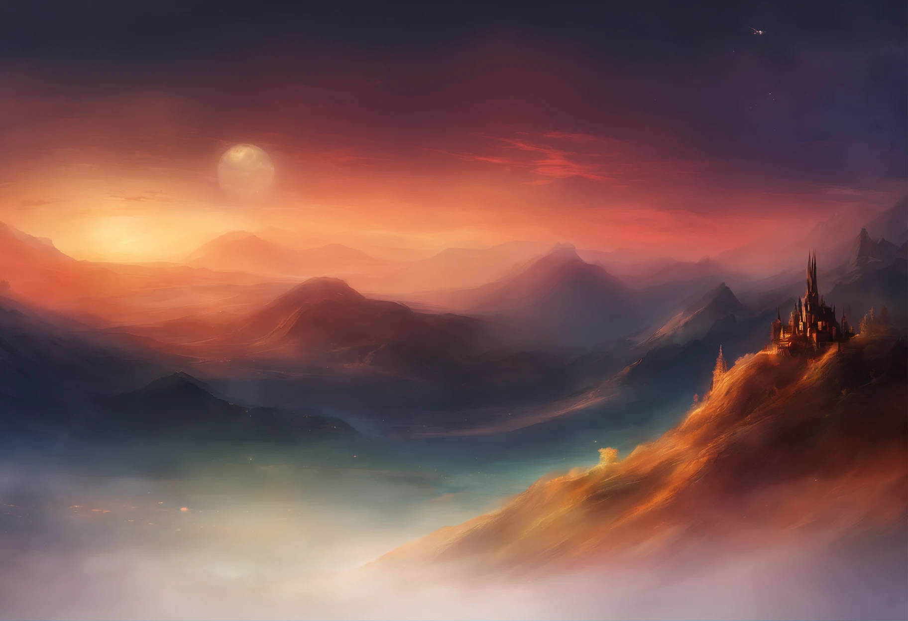 Blurry dark hill landscape, Blurred Hill, myst, night landscape, Blurred background, Dark painting, Smooth, Abstract Art, abstract scenery, Dark Hill, dark scenary, Flickering blur, dark art