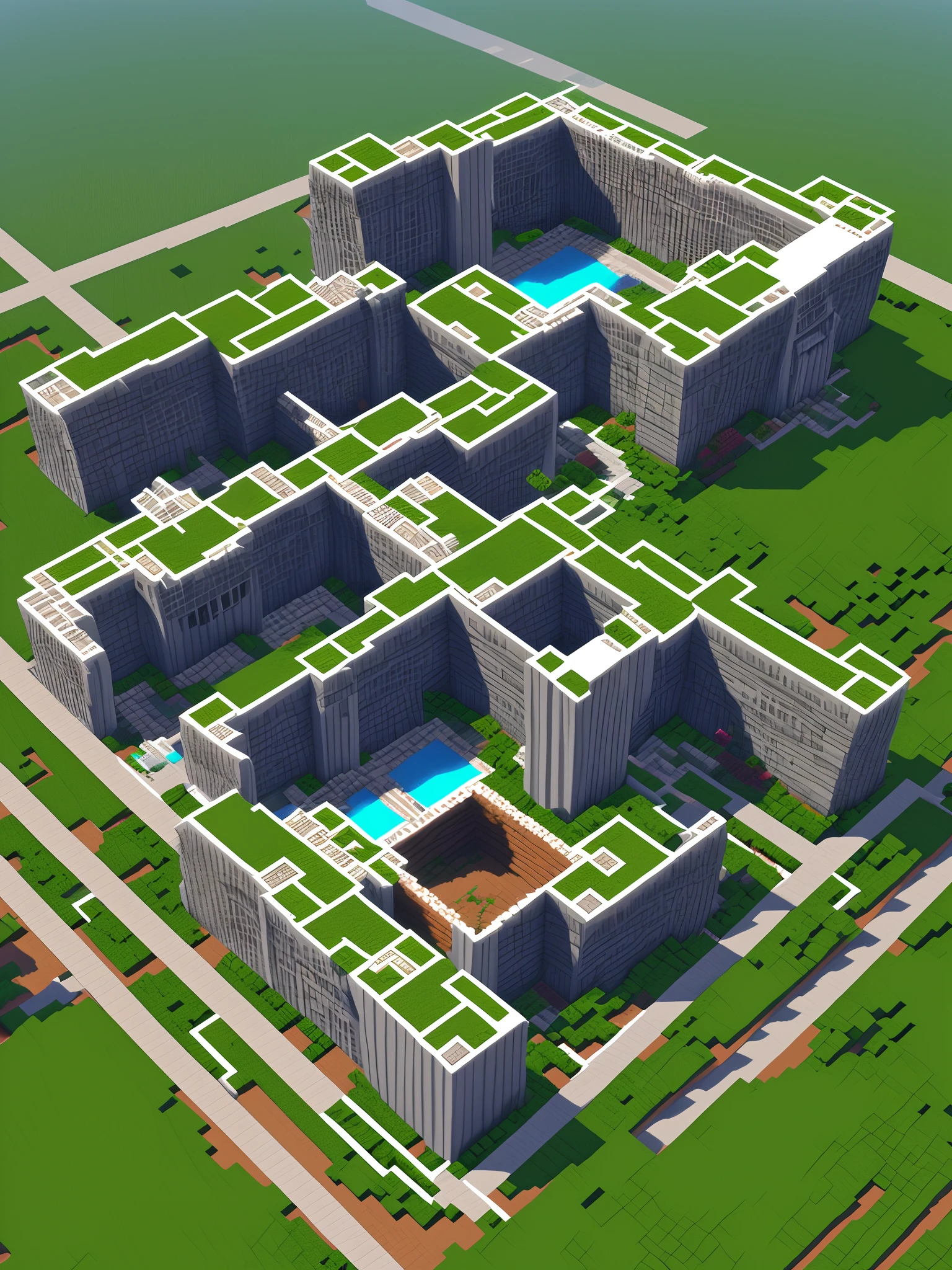 minecraft style future city