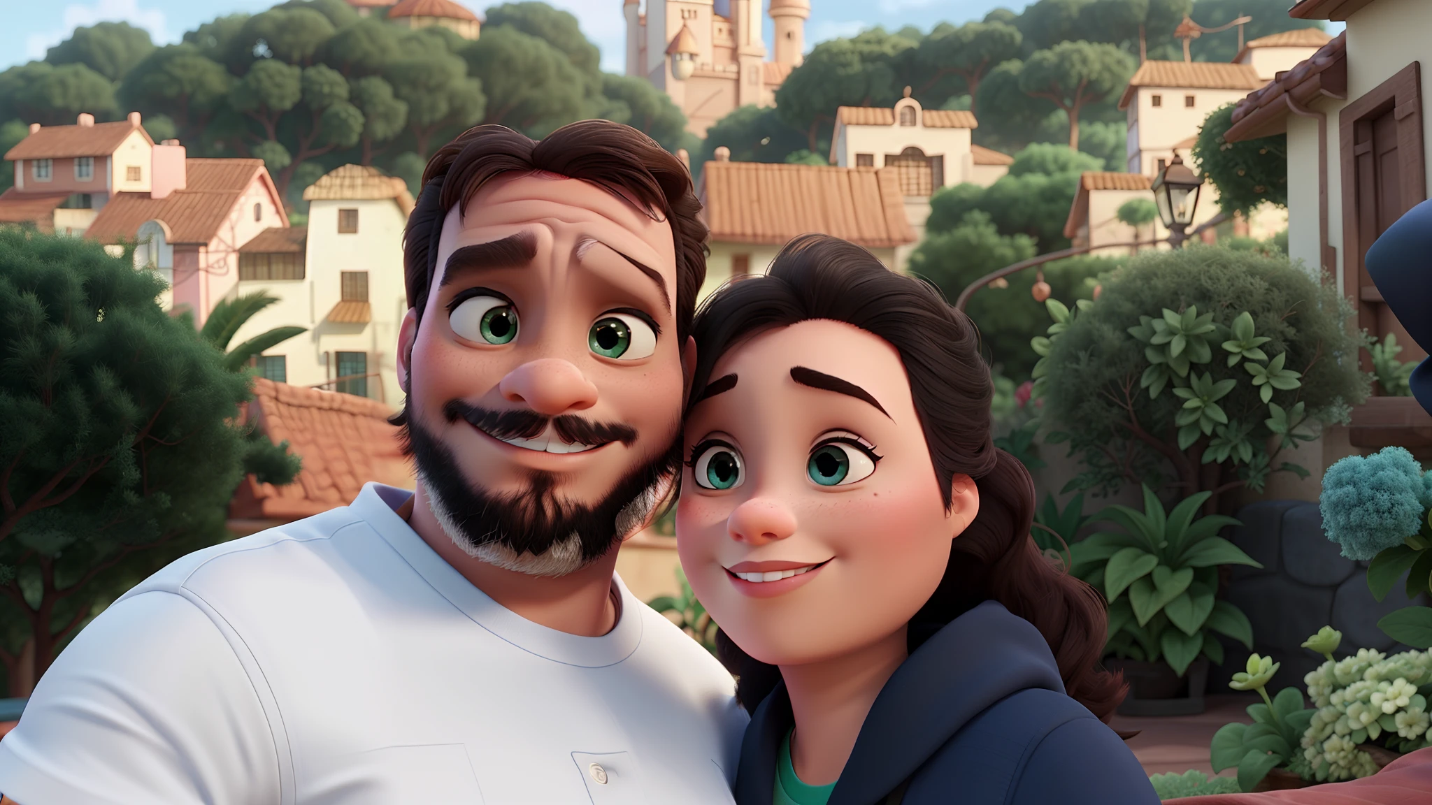 romantic couple, igual aos filmes Disney Pixar