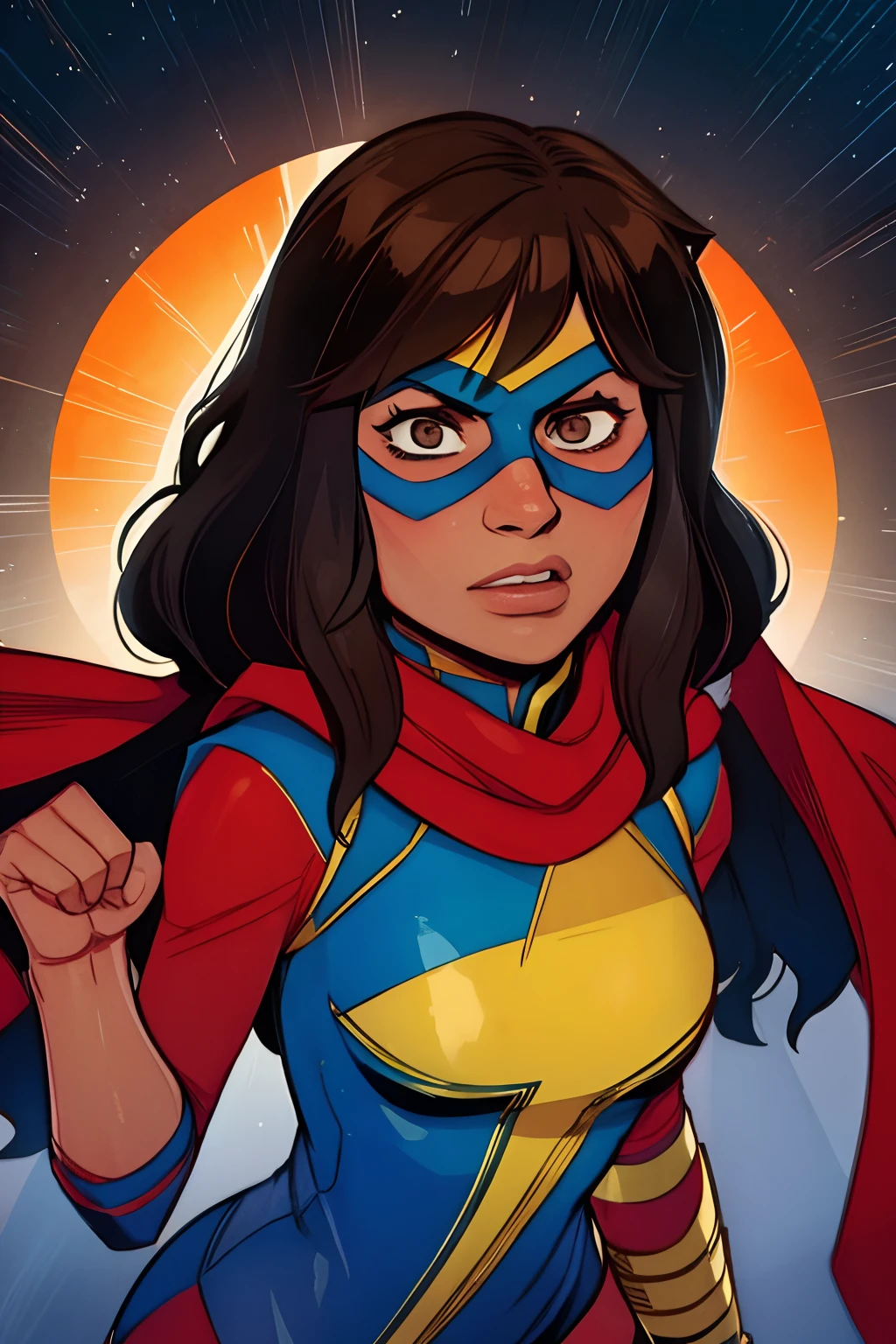 Khamala khan, miss marvel, kamala khan, superhero, marvel, cowl, cute