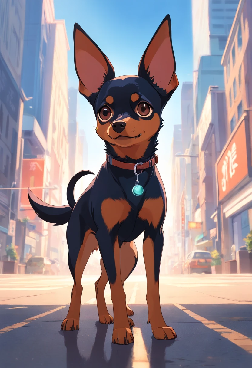 pinscher, olhos grandes, Ears standing up and pointy,Fragile and small body, cor cacau