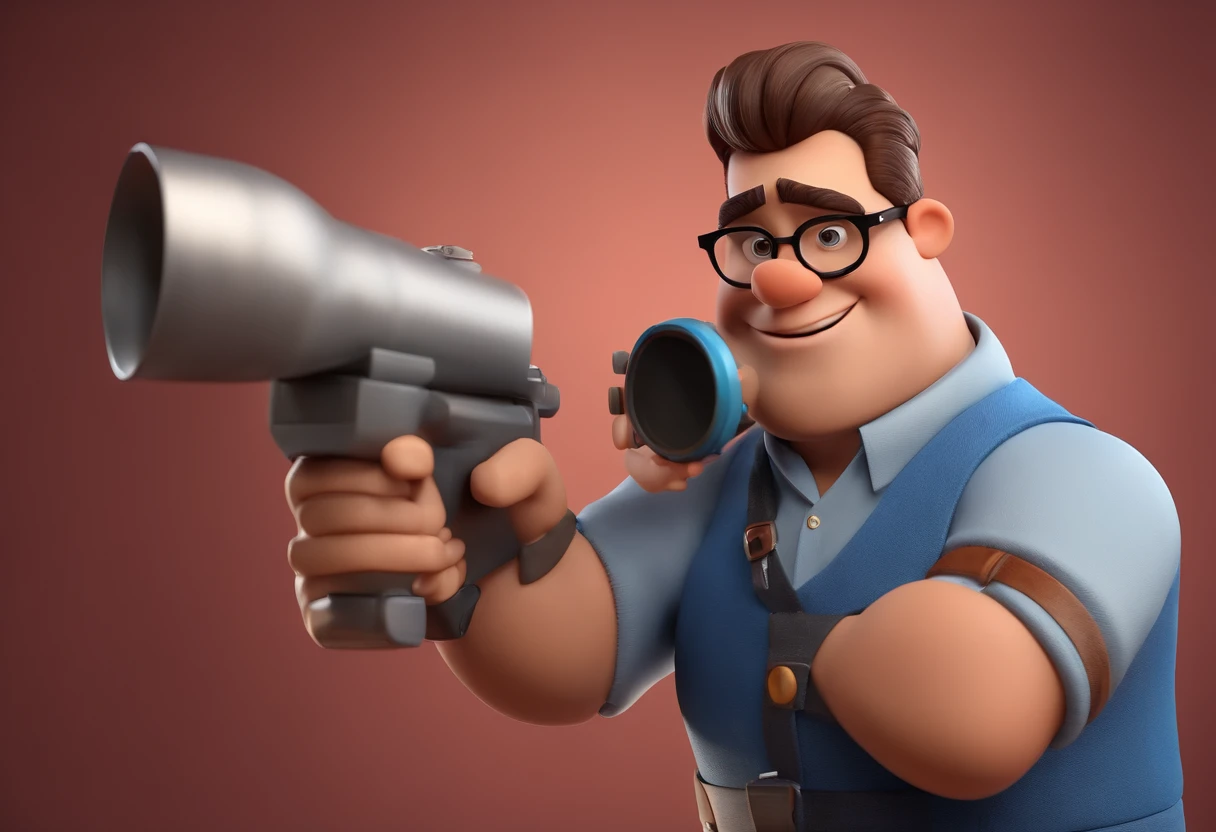 Cartoon character of a man wearing black glasses and a blue shirt, um personagem animado, Caractere estilizado, animation style rendering, 3D estilizado, Arnold Maya render, 3 d render stylized, toon render keyshot, Personagem 3D, Personagem 3D, 3d rendering stylized, 3 d character render, personagem de desenho animado, Personagem de close up, Pose de personagem, (Estilo Pixar) (master part:1.2) (Bokeh) (best quality) (pele detalhada) (textura detalhada) (8k) (argila) (Cinematic lighting) (foco nítido,Senta e vaza a parte superior do corpo