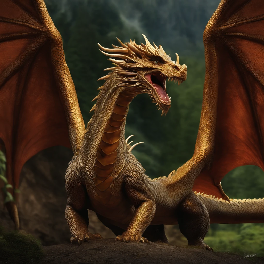 Dragon majestueux en vol, avec des ailes déployées et un corps serpentiforme recouvert d'écailles brillantes. Ses yeux perçants regardent en avant, tandis que des volutes de fumée s'échappent de ses naseaux dans un Paysage de l’enfer, Le fond de l’enfer, La bataille finale en enfer, Paysage apocalyptique!!!!!,