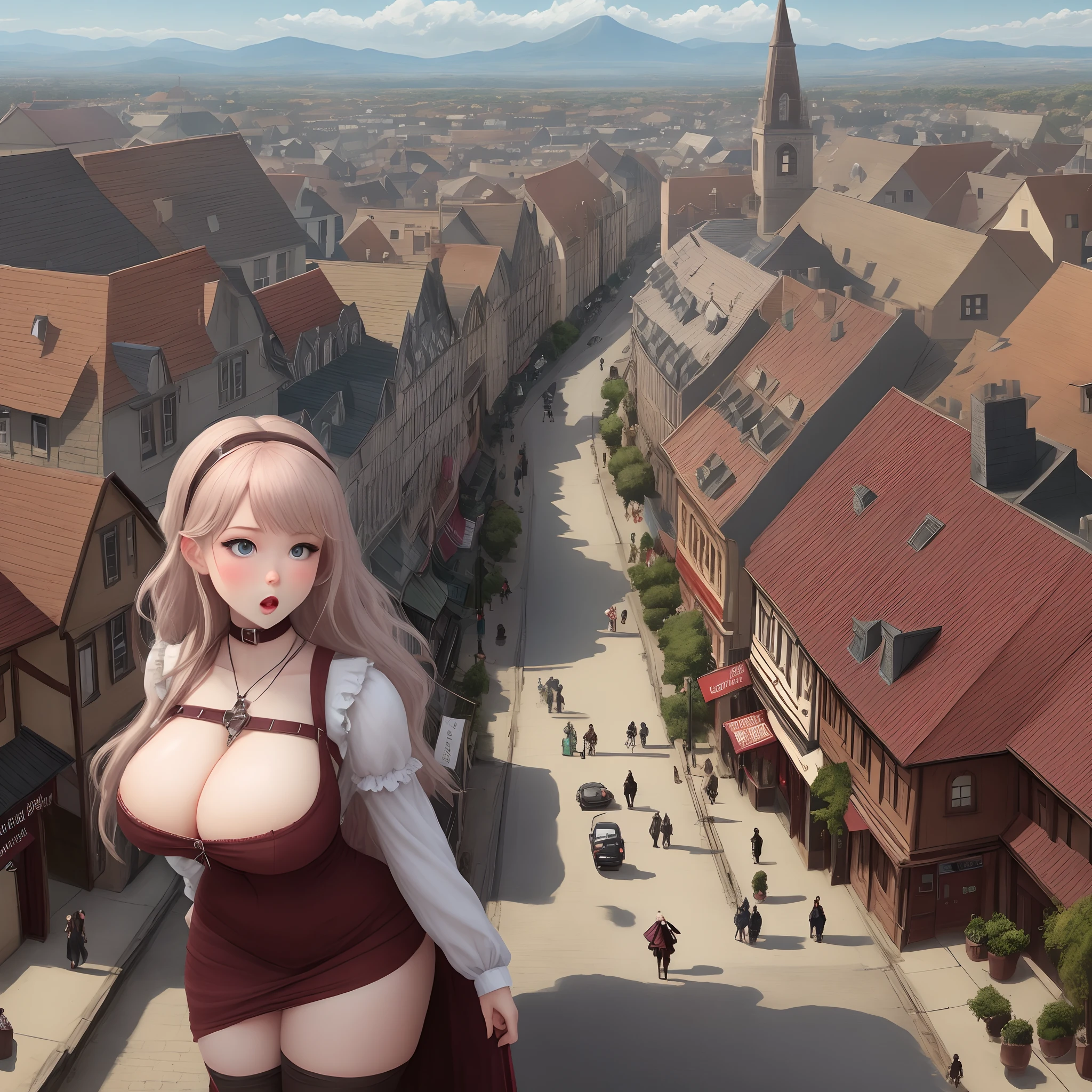 giantess in a town