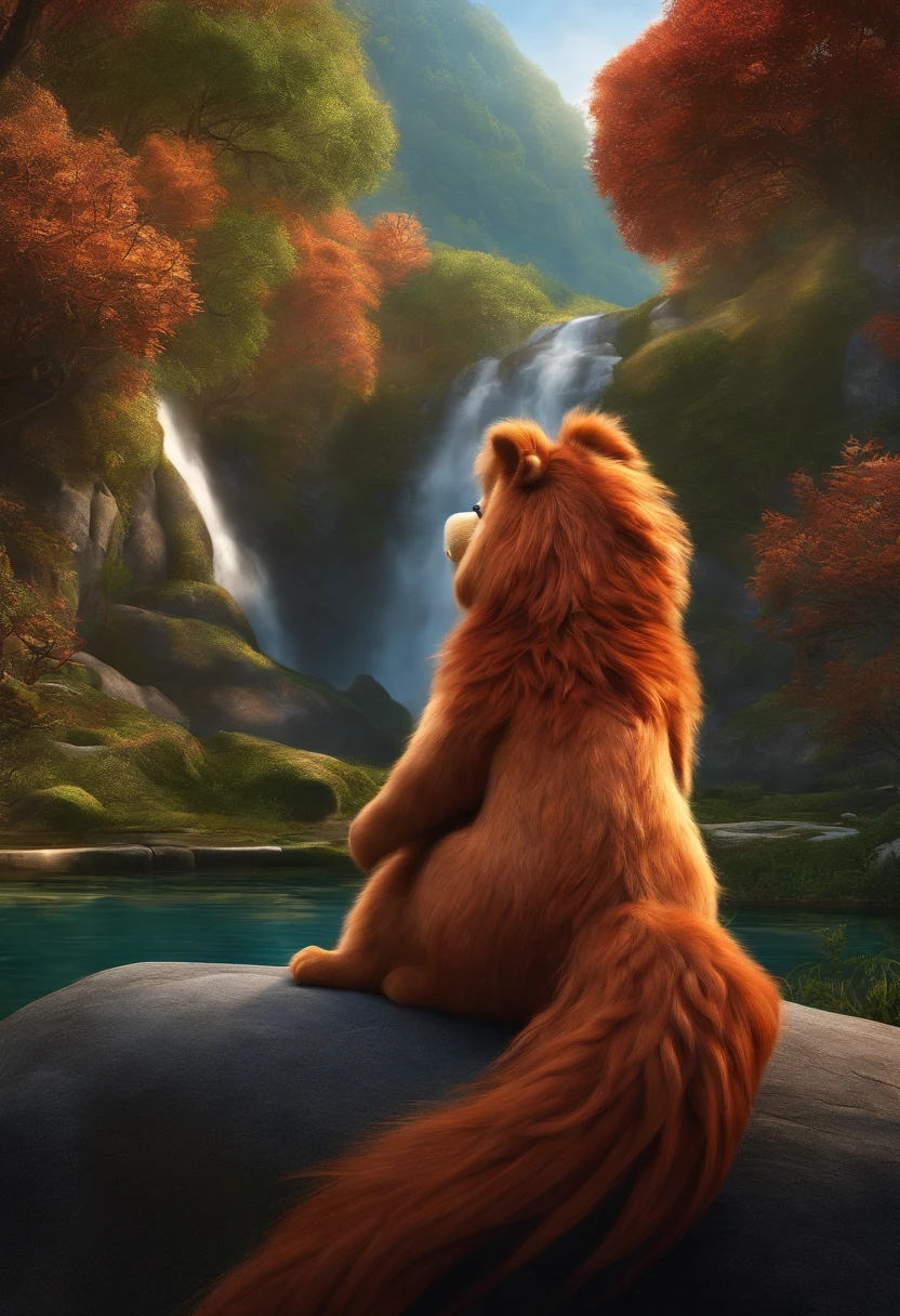 Poster disney pixar 3D ursinha ruiva cabelo longo