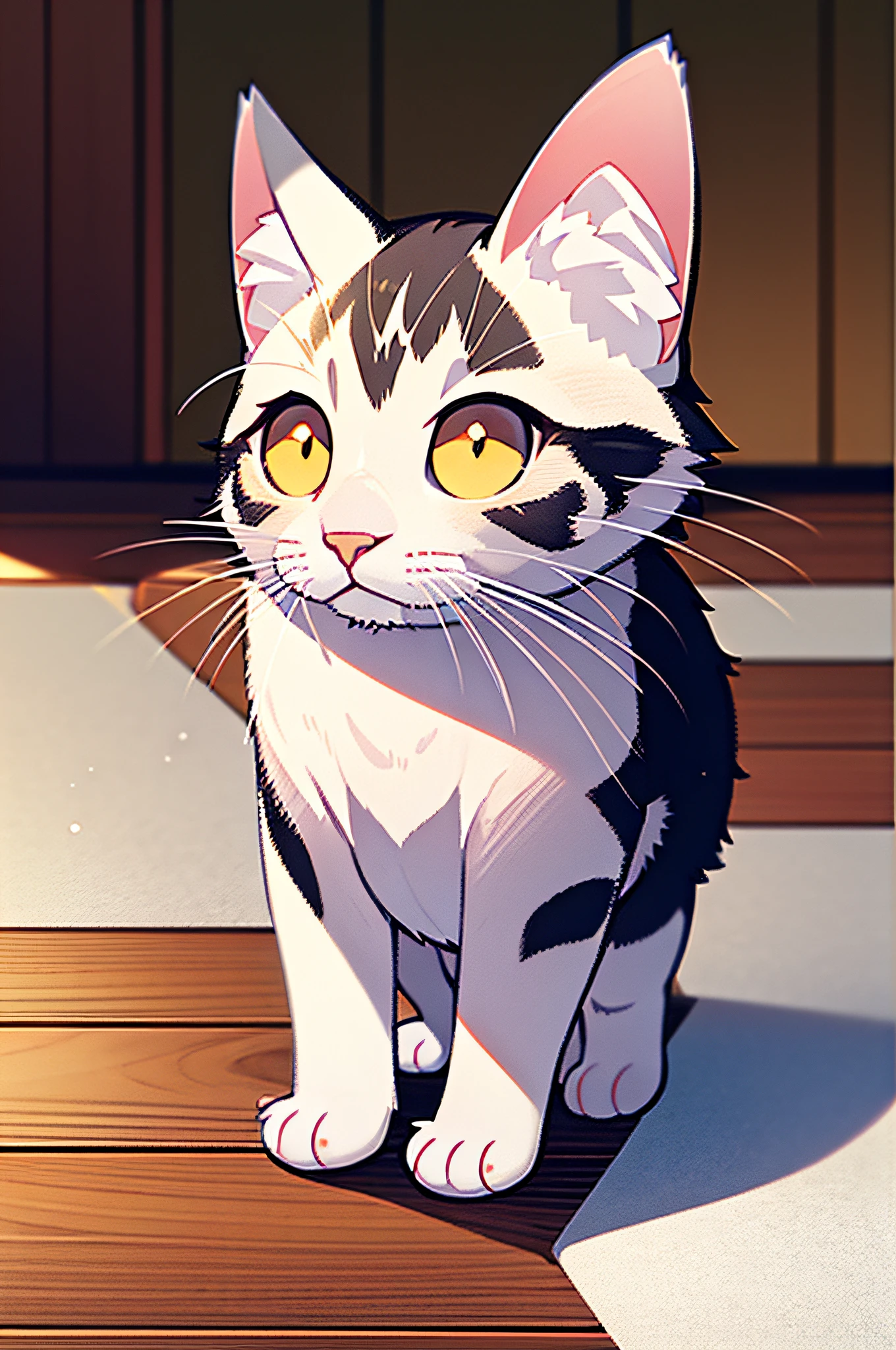 high detailing, Clarity, Very small cat,Calico cat,Spoiled cat,LINE stickers