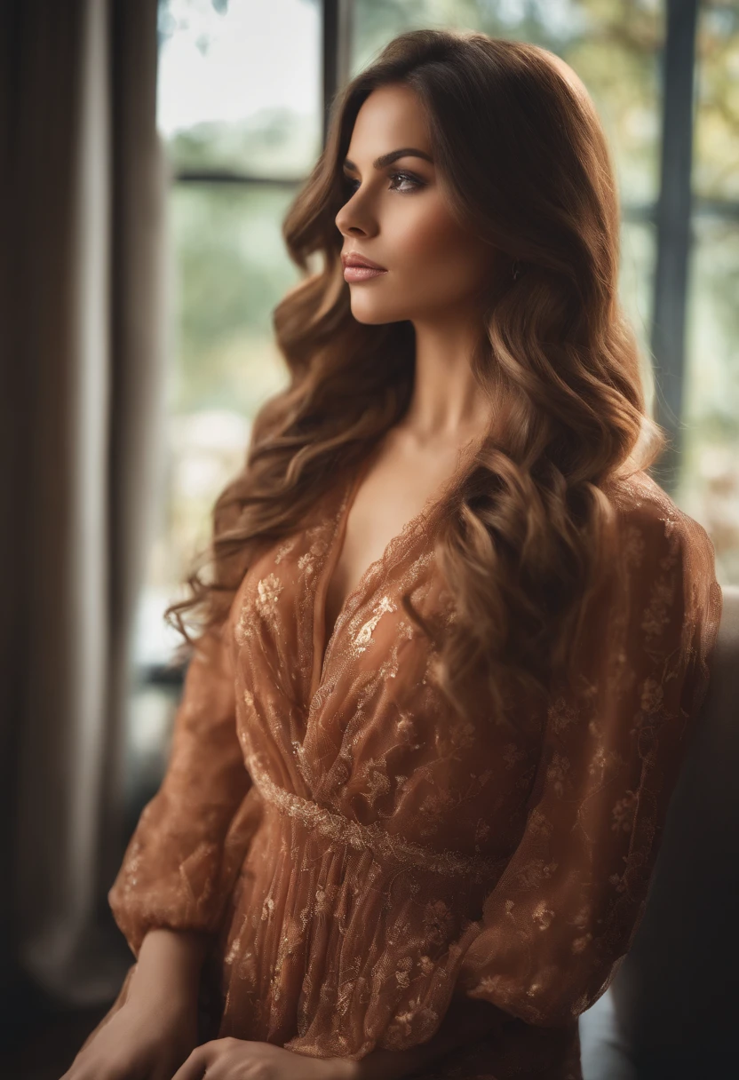 a close up of a woman with long hair wearing a dress, pale-skinned persian girl, whole body viewed, laying all over the bed, kaitlyn michelle siragusa, 18 years old, cindy avelino, vannessa ives, beautiful girl, 2 4 year old female model, photo 85mm, sophie mudd, wearing sexy orange lingerie, orange glasses, orange gloves, sweating, sperms all over her face