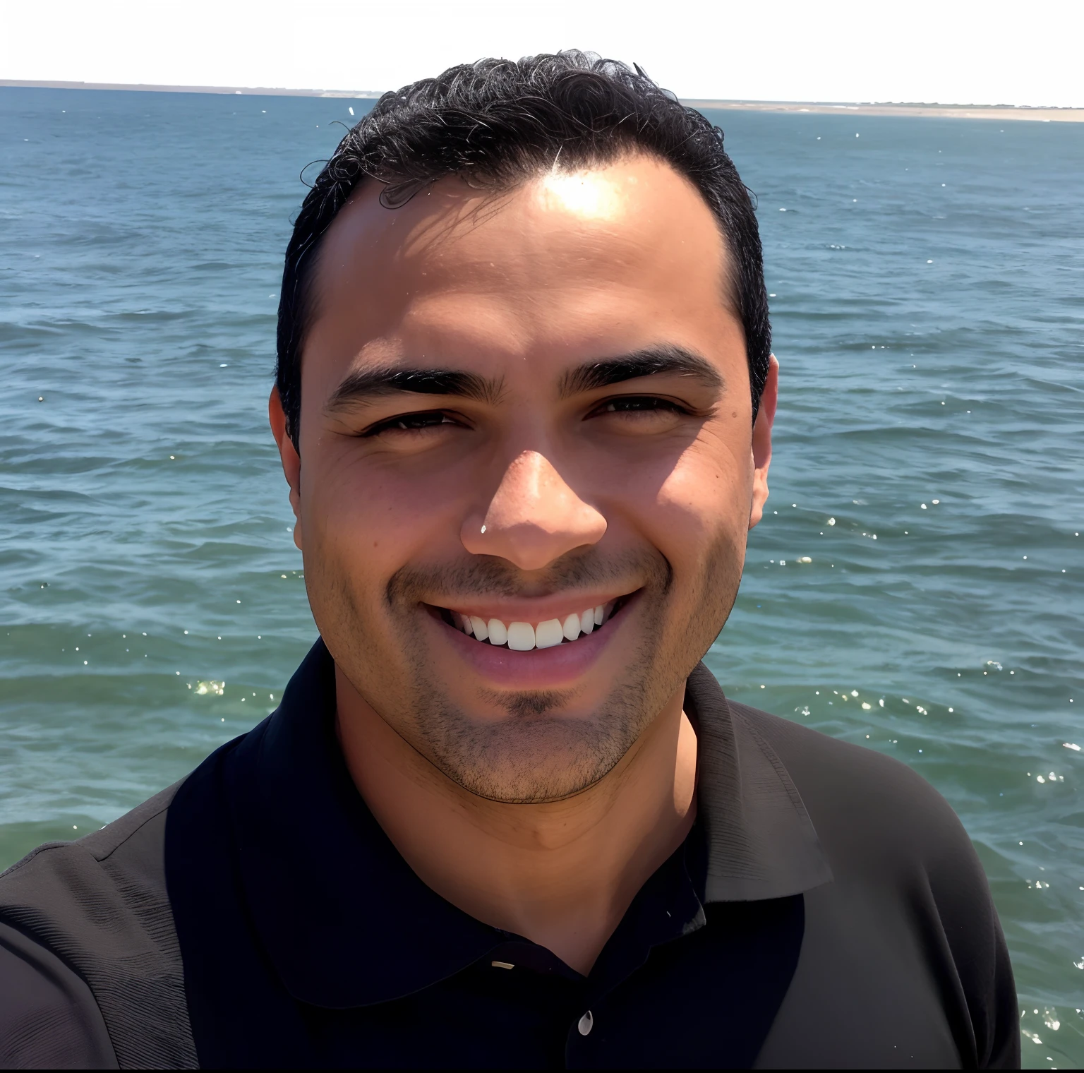 Smiling man in black shirt standing in front of the ocean, olhos verdes, Tiago Zapata, Alex Miranda, Cristiano Orrillo, Alex Flores, Joel Torres, Brian Pulido, Alex Malveda, David Villegas, mario martinez, daniel mirante, andres rios, Retrato de Danny Gonzalez, danilo torres, andrew gonzalez, david rios ferreira, José Moncada