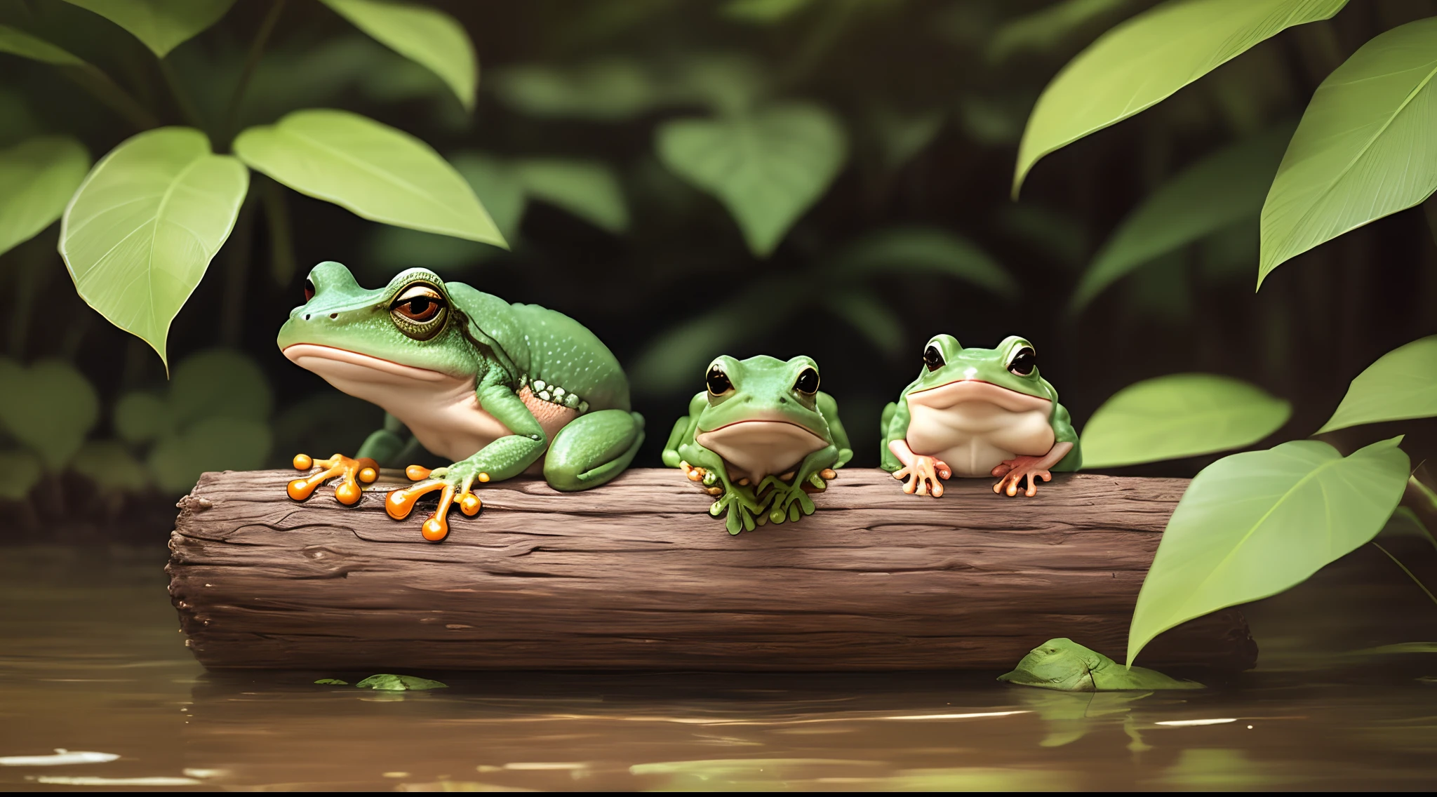 Frog on a log with a hog