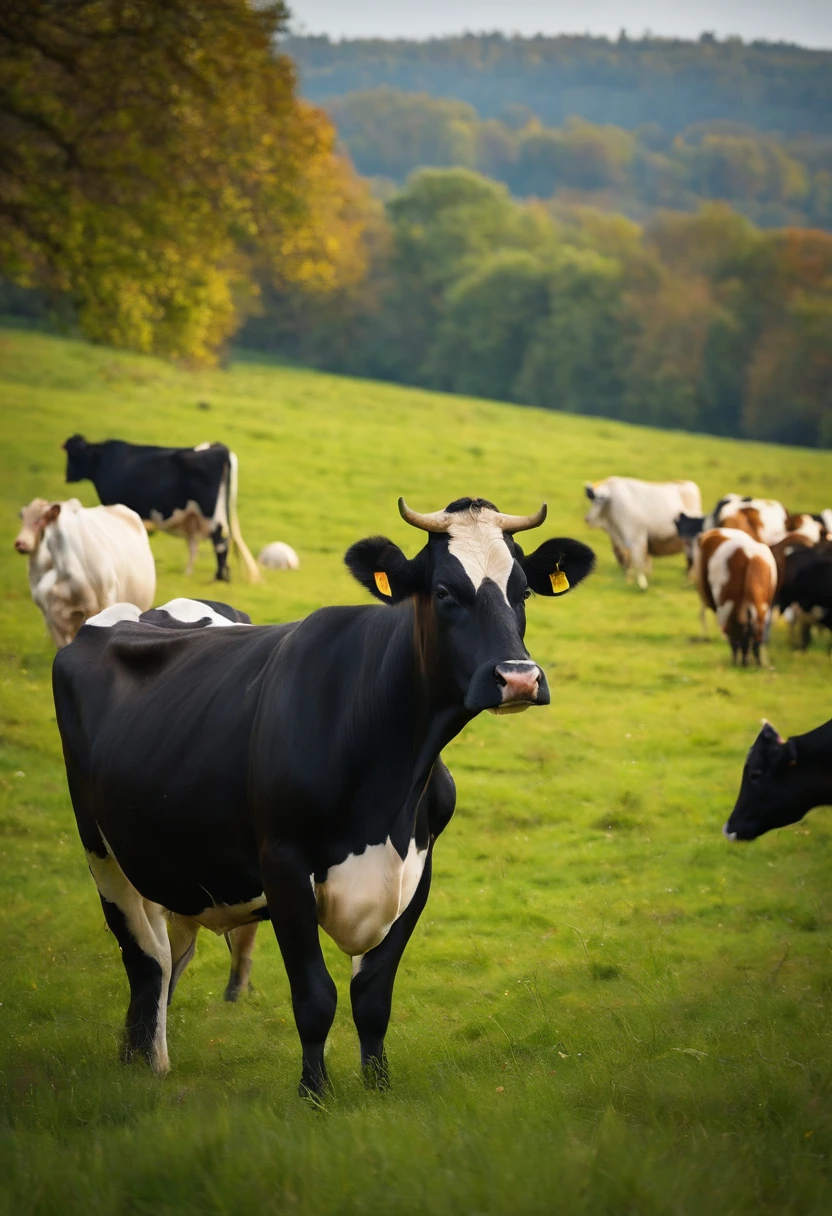 Herd with Holstein cows