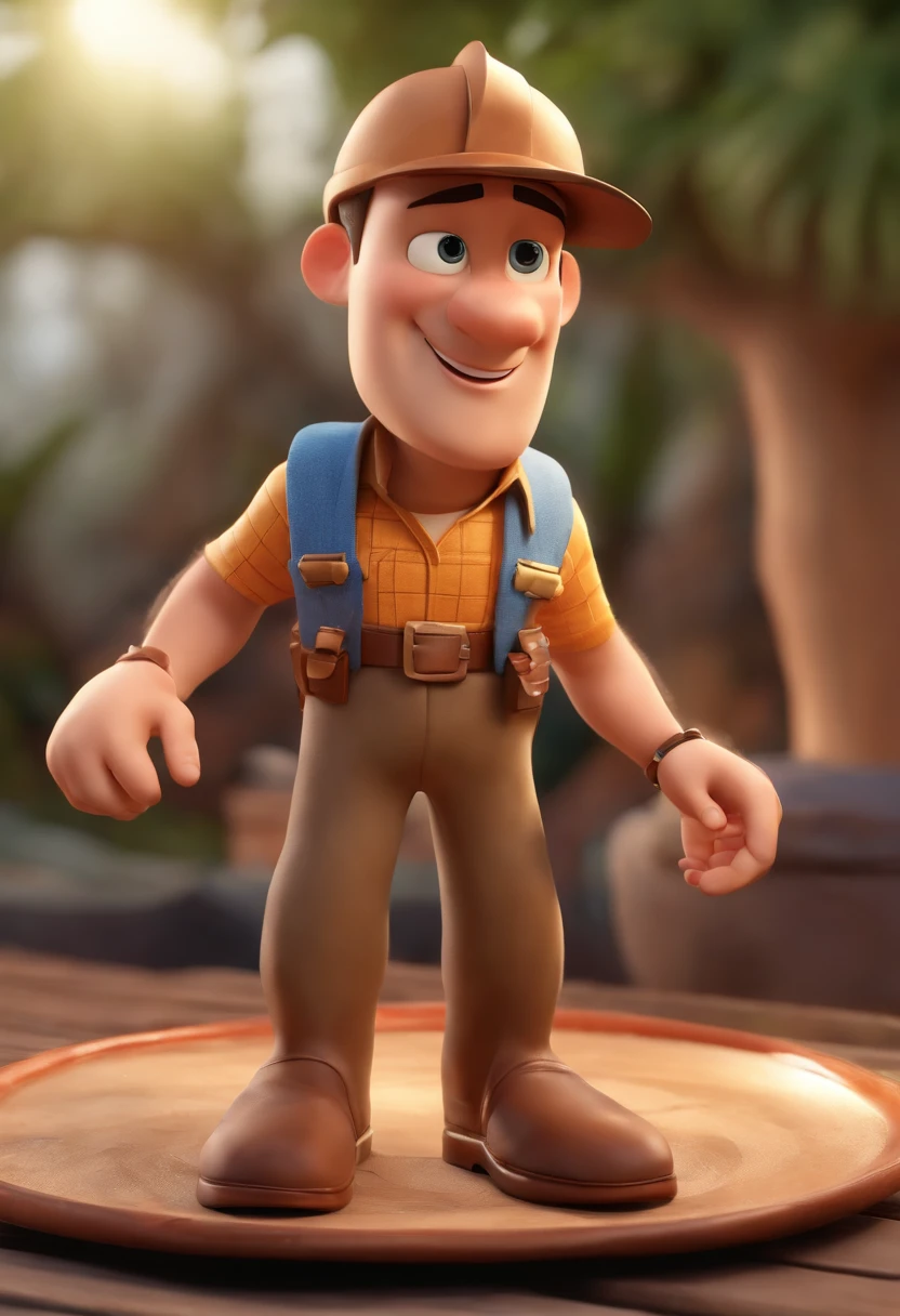 usar o rosto do homem da foto prar criar um personagem de desenho 3d estilo pixar, sentado em cima de uma sinuca segurando um taco, e algumas formas geometricas flutuando, Caractere estilizado, animation style rendering, 3D estilizado, 3 d render stylized, toon render keyshot, Personagem 3D, Personagem 3D, 3d rendering stylized, 3 d character render, personagem de desenho animado, Personagem de close up, Pose de personagem, (Estilo Pixar) (master part:1.2) (Bokeh) (melhor qualidade) (pele detalhada) (textura detalhada) (8k) (argila) (Cinematic lighting) (foco nítido)