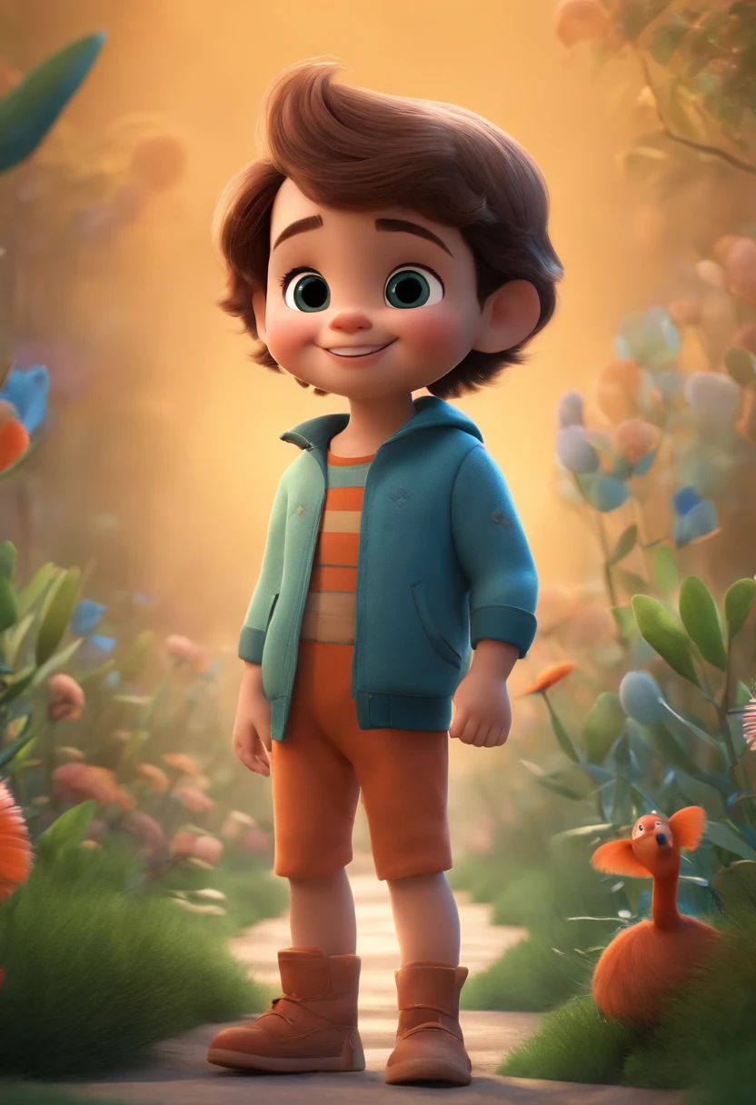 a happy cute ??? standing short hair, vestindo uma fantasia espacial, , fundo branco, barnet, toon, estilo pixar, 3d, desenhos animados, rosto detalhado, asymmetrical 16k