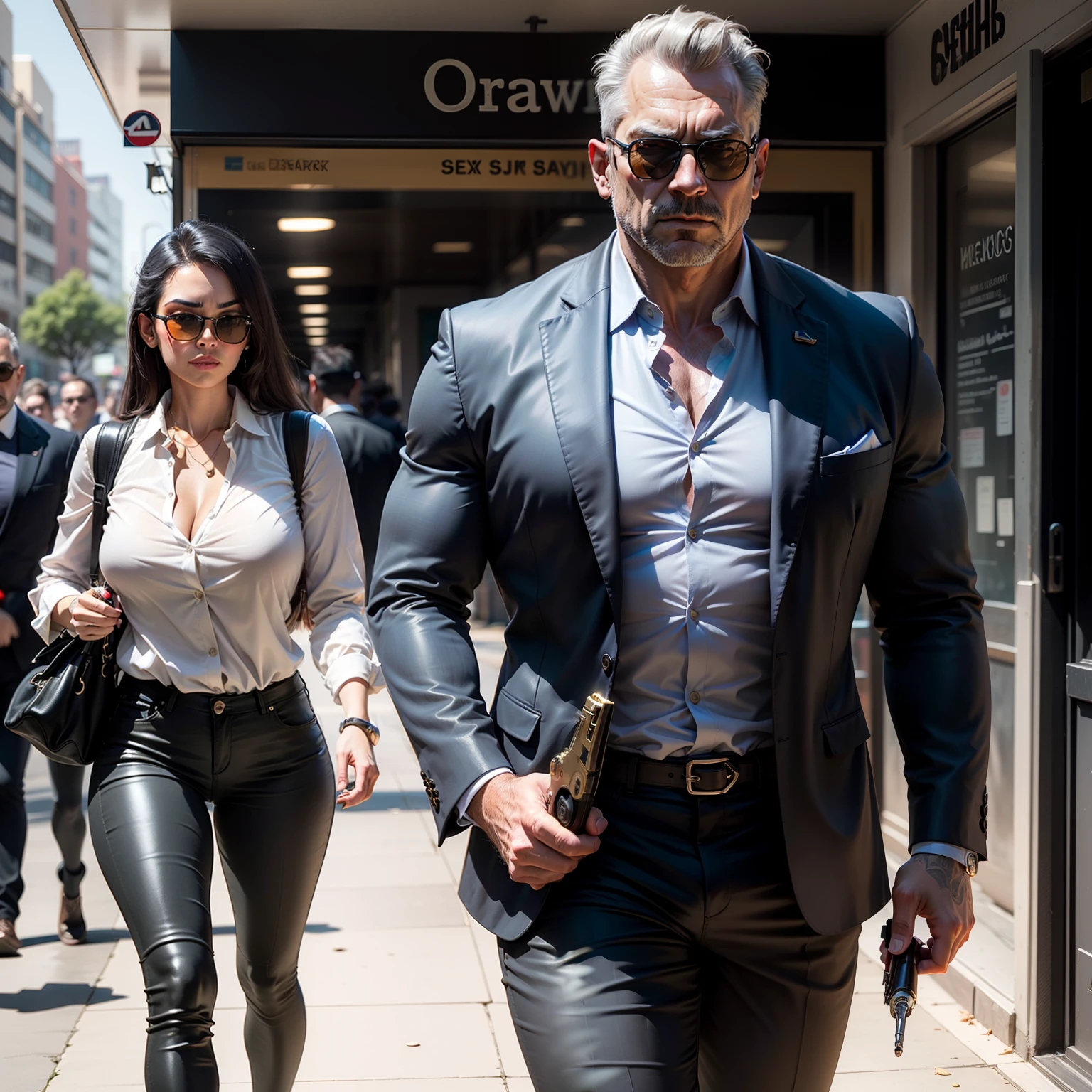 The middle-aged bodyguard in sunglasses with a revolver was dressed in a luxurious gray shirt and black suite, and the dragon walked a little majestically, and the thick eyebrows on his face added a bit of pride to it