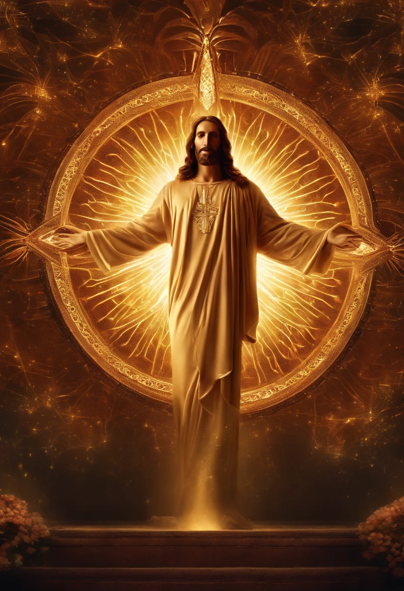 JESUS CRISTO, olhos claros brilhantes, Biomechanicals, estranho, assustador, Pesadelo, cores muito brilhantes, light particles, com luz brilhante, Mshiff, Arte do papel de parede, Papel de parede UHD