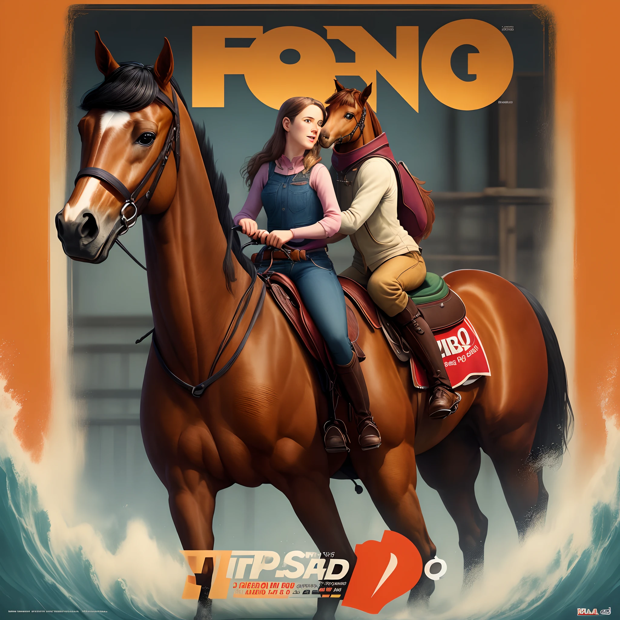 Pixar poster with a American Saddlebred horse