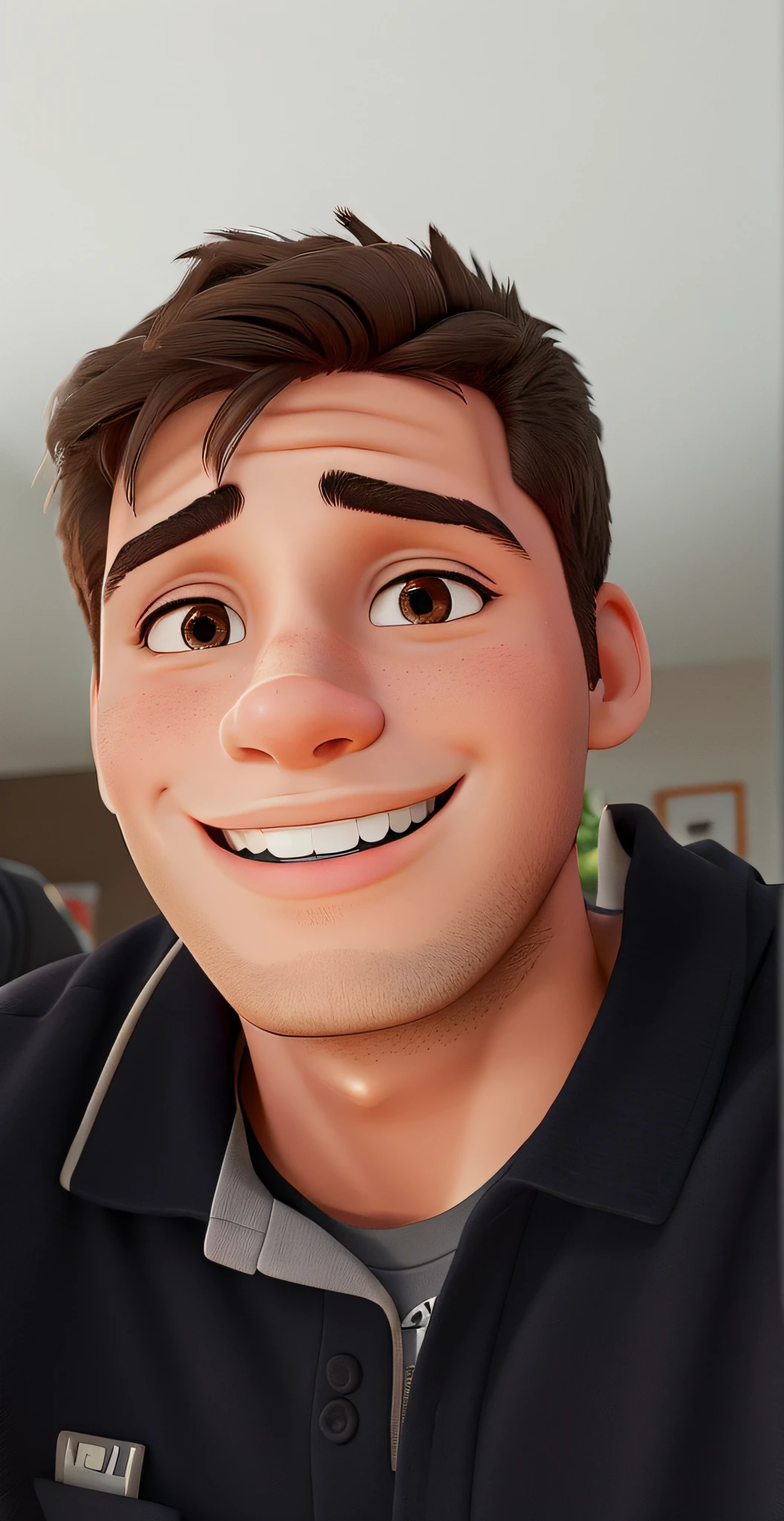Um homem jovem, sorridente, alta qualidade, melhor qualidade