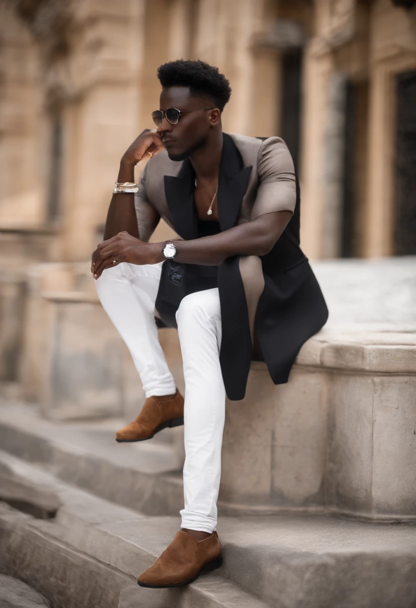 Apparence : Le personnage un homme doit avoir un aspect jeune et réaliste. La peau devrait avoir une teinte nord-africaine authentique. Les cheveux devraient être coiffés avec un dégradé (style fade) pour un look moderne. Le personnage devrait porter un costume sombre et élégant pour un look professionnel. Traits de personnalité : Le personnage devrait être énergique, dynamique et charismatique pour attirer un public jeune. Il devrait avoir un grand sens de l'humour et être amical pour se connecter avec les jeunes. Cibles de contenu : Le personnage devrait être capable de créer du contenu destiné aux jeunes sur les réseaux sociaux, comme des vidéos informatives, divertissantes et éducatives. Attitude et valeurs : Le personnage devrait promouvoir des valeurs positives, telles que la créativité, la persévérance et l'ouverture d'esprit. Contexte : Le personnage devrait être capable de s'adapter à différentes situations, des conseils financiers aux défis de la vie quotidienne, en passant par la culture du magreb