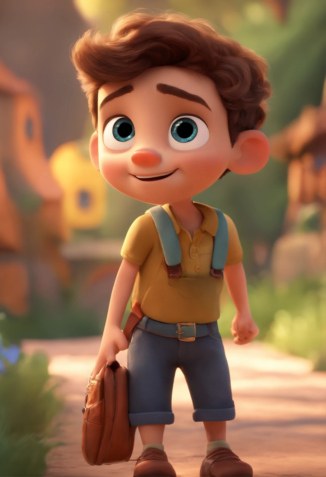Image of a boy for a story in a YouTube video in Pixar format, He's the little allabester, He's the class leader, He's outgoing, Playful and gets up for a lot of things