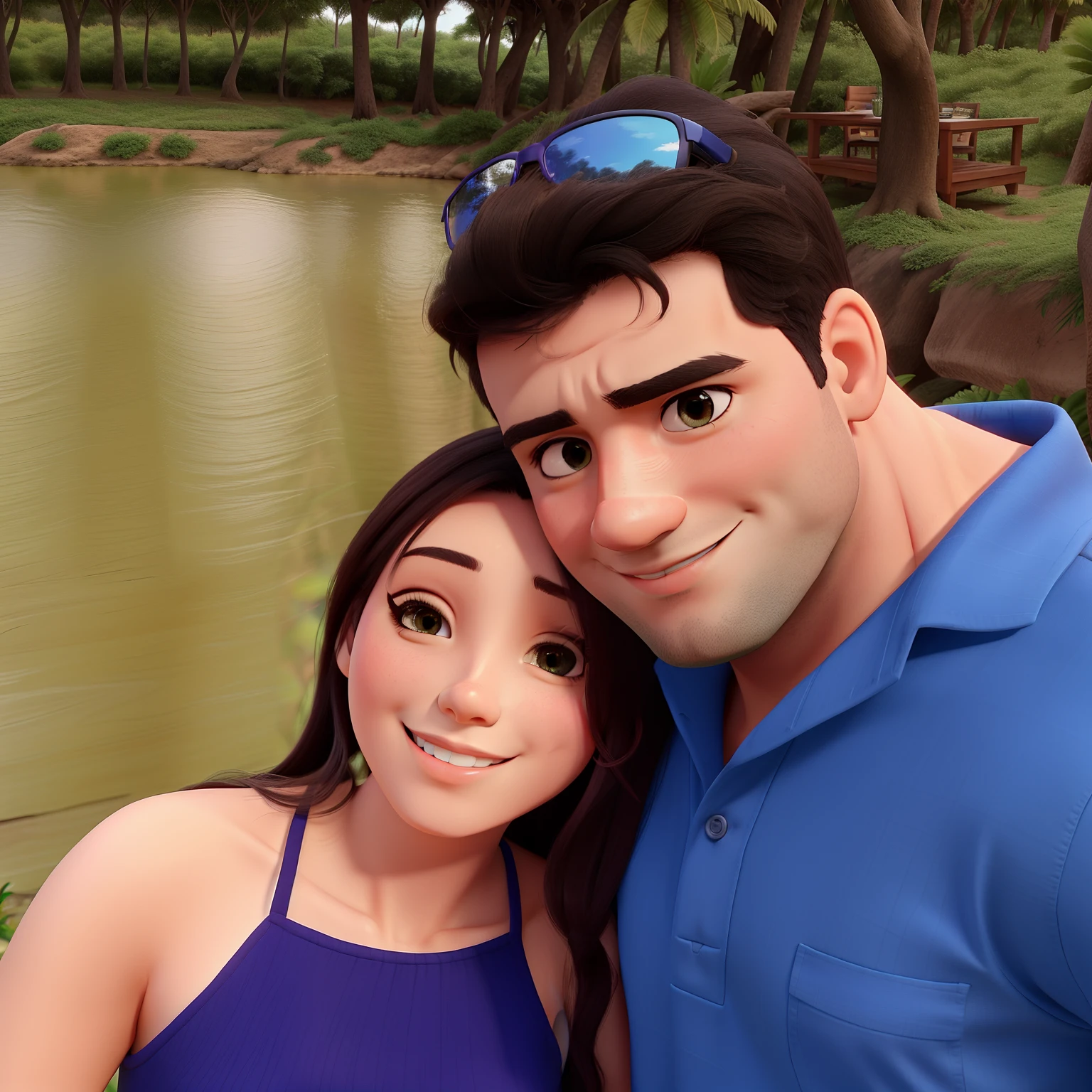 Casal na natureza.