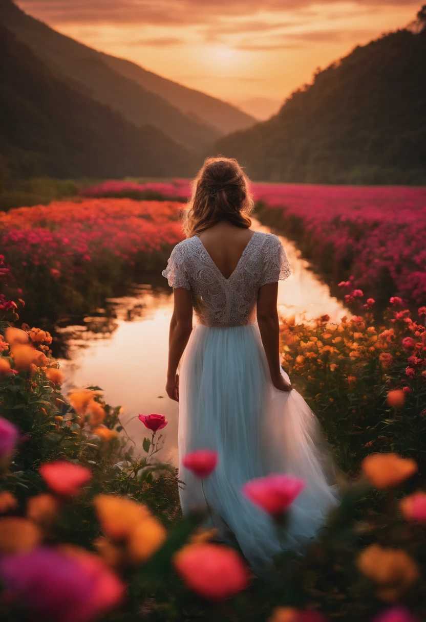 fundo estilo capa de filme da pixer, com segurando uma flor