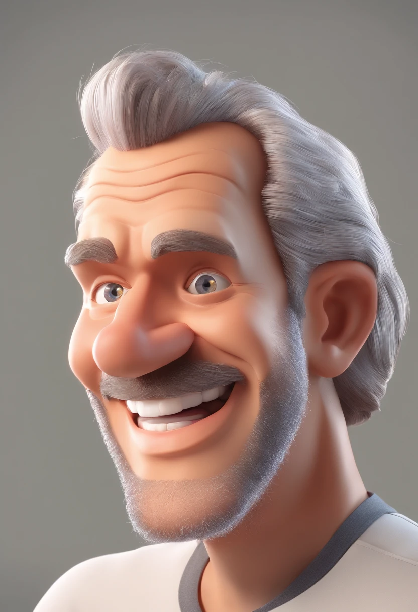 Smiling Man Illustration, sorriso insano, Homem de pele marrom com um sorriso gigante, happily smiling at the camera, sorriso atrevido, he's smiling, sorriso muito grande, Macho sorridente, foto de perfil headshot, rindo sorriso enorme, desenhando no estilo de Arte 3D, c4d, fundo de cor branco puro, estilo disney, estilo pixar render ilustracao Super Detalhe, 8k