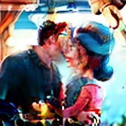 A couple in great quality and definition in the style of Disney pixar