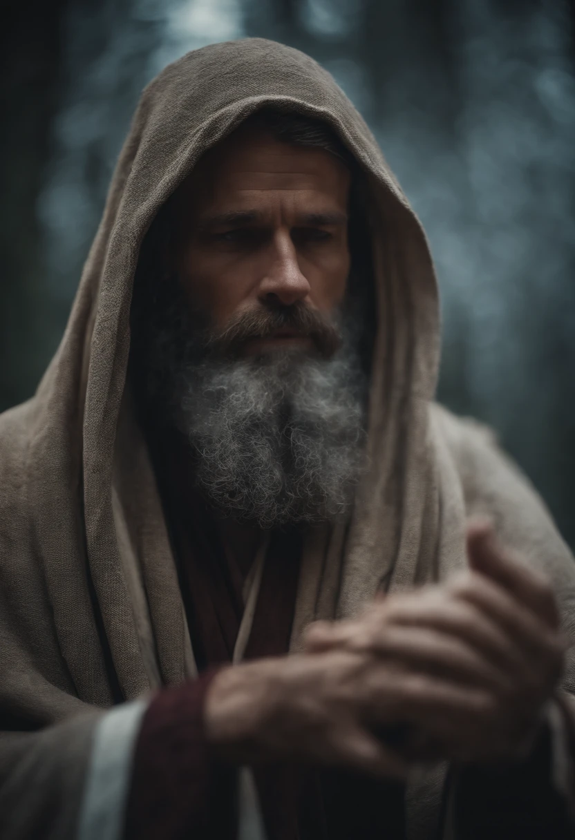 Prophet Elijah with a robe in his hand
