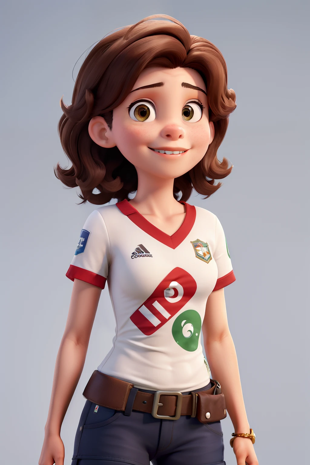 Mulher de 35 anos, medium brown hair, olhos puxados, homem de 34 anos, cabelo corte militar loiro, de 8 anos loiro, cabelo curto e olhos puxados, uma meninaanos cabelos longos loiros, cara de princesa, todos com a camisa do fluminense time carioca