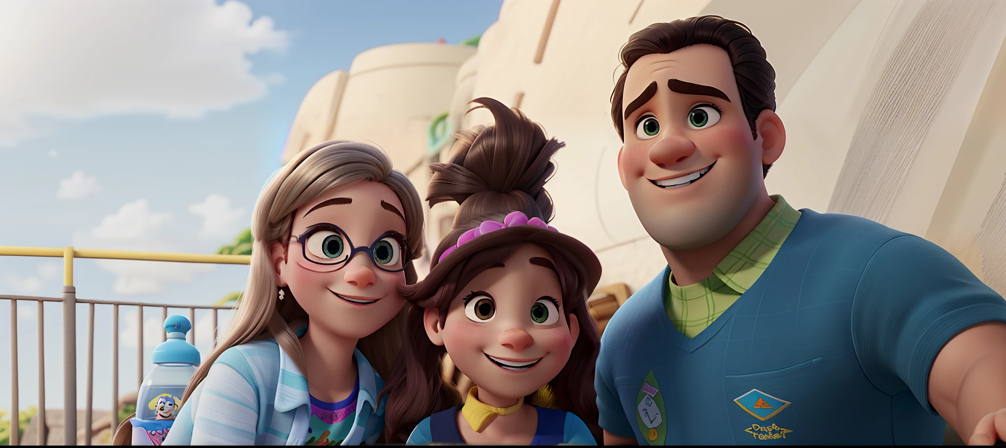 uma falimia no estilo disney pixar melhor qualidade