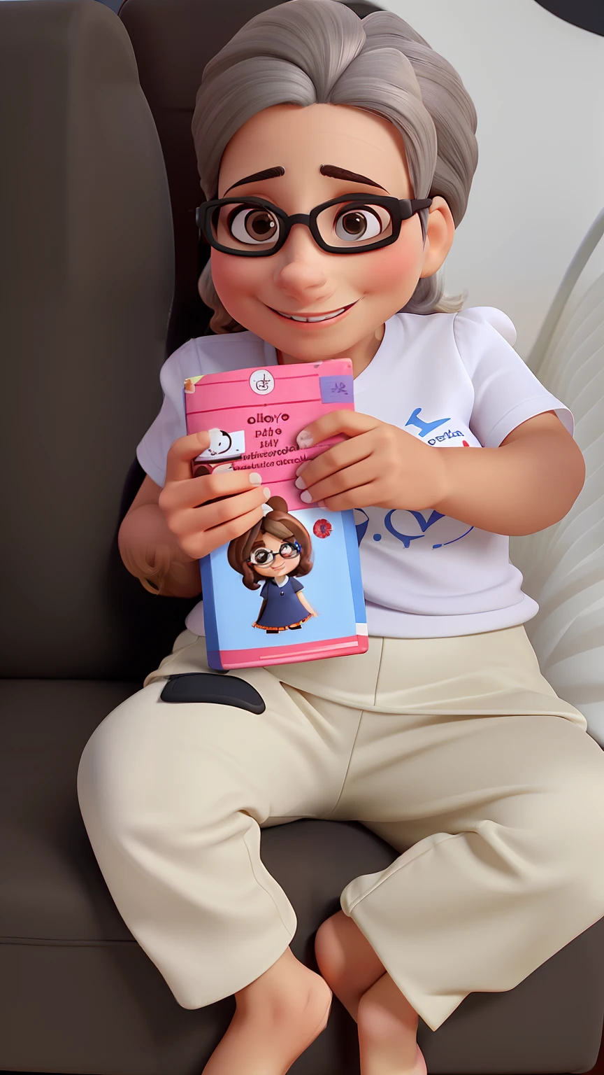 Beautiful woman, 40 anos, cabelo castanho liso,  olhos castanhos, eyeglass, vesti do blusa preta e filha de nove anos, cabelos castanhos, Wearing glasses and smiling.